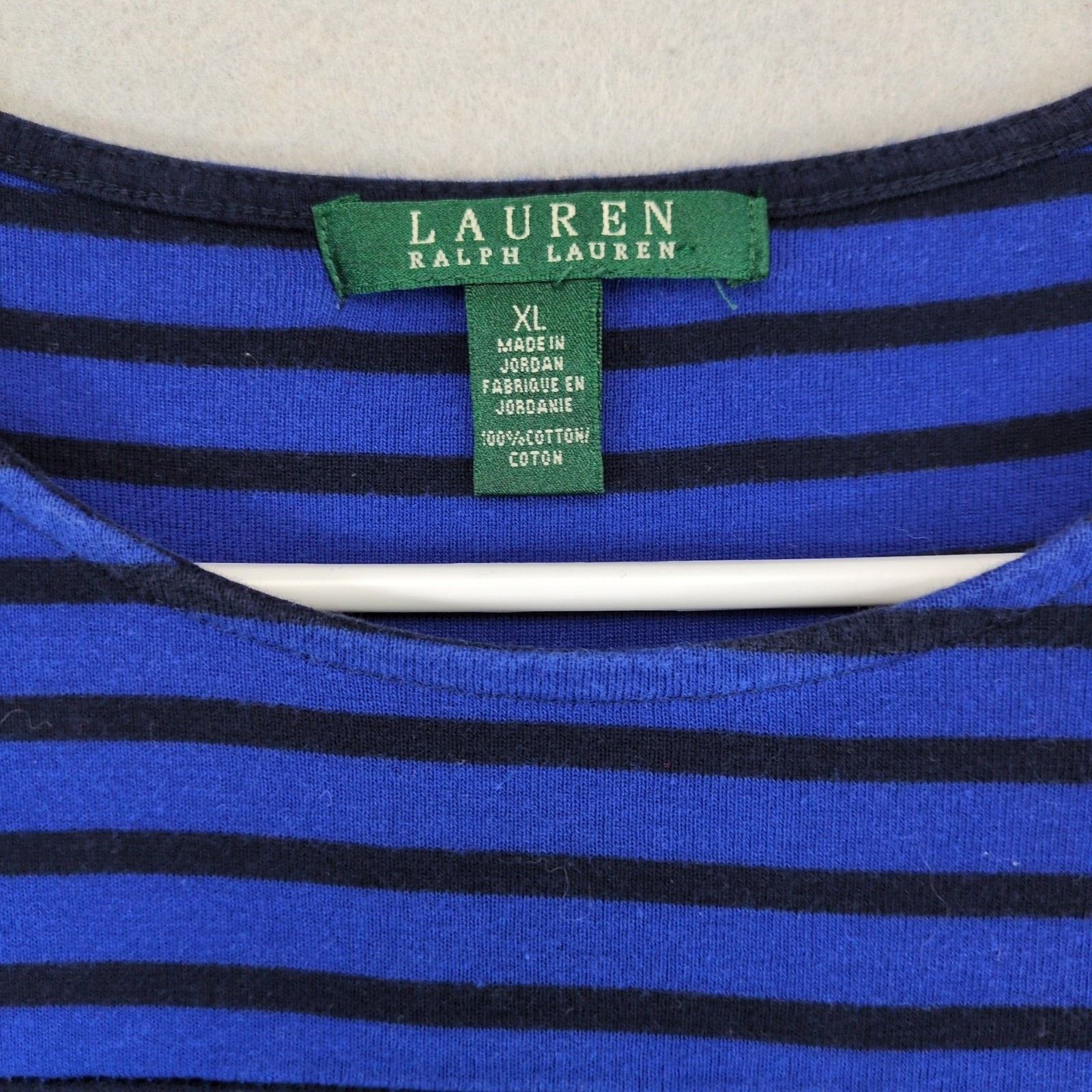 Lauren Ralph Lauren LRL Ralph Lauren Women's XL Blue Black Striped Top Size XL / US 12-14 / IT 48-50 - 2 Thumbnail