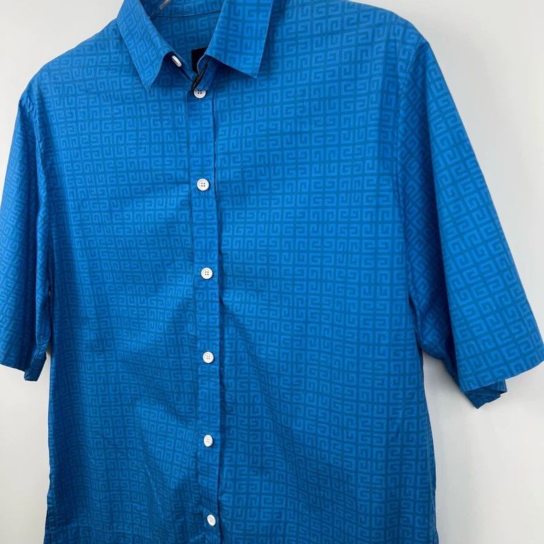 Givenchy Givenchy SS23 Solid Logo All-over Printed Collared Half-sle Size US M / EU 48-50 / 2 - 3 Thumbnail