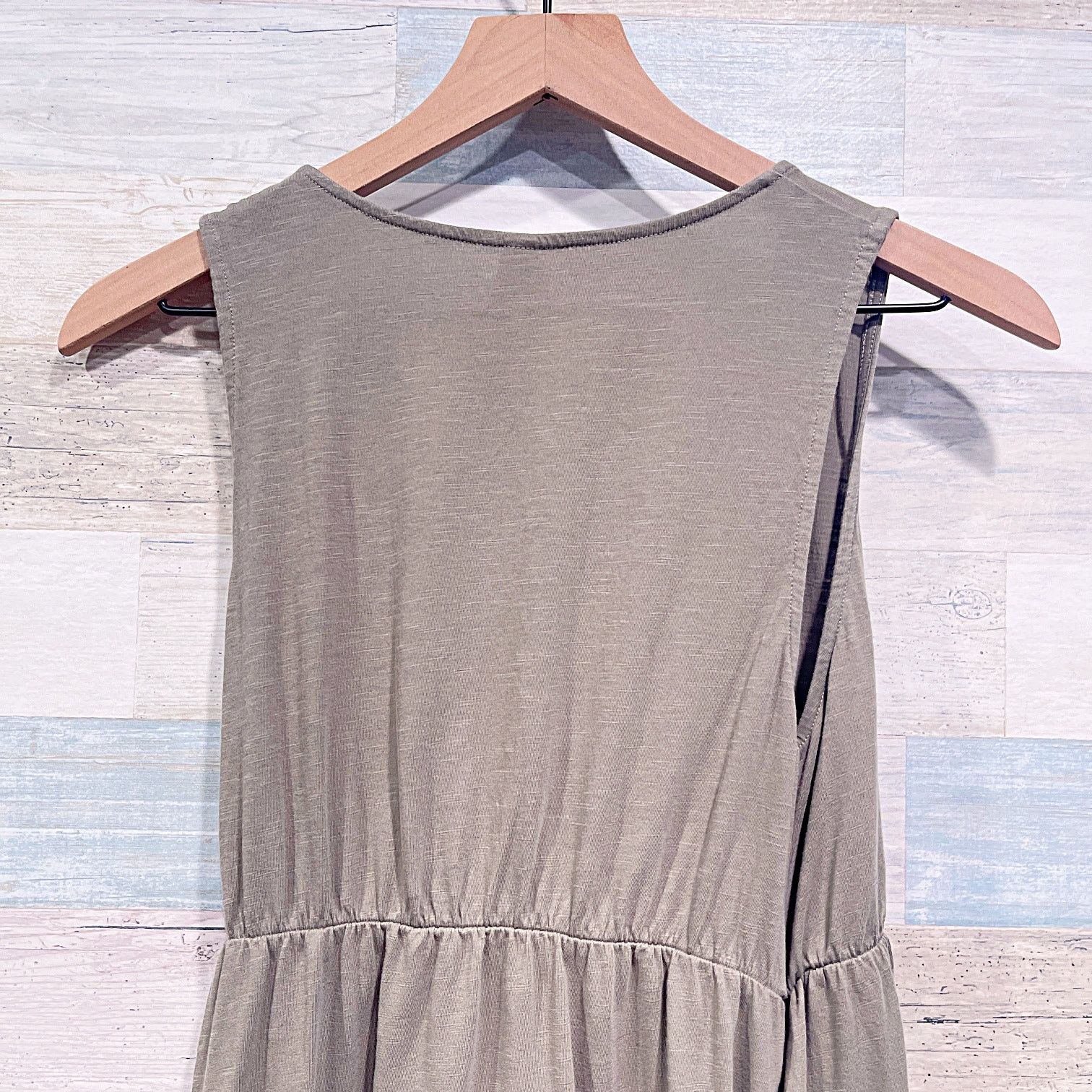 Other Pact Side Tie Wrap Midi Tank Dress Green Organic Cotton S Size S / US 4 / IT 40 - 4 Thumbnail