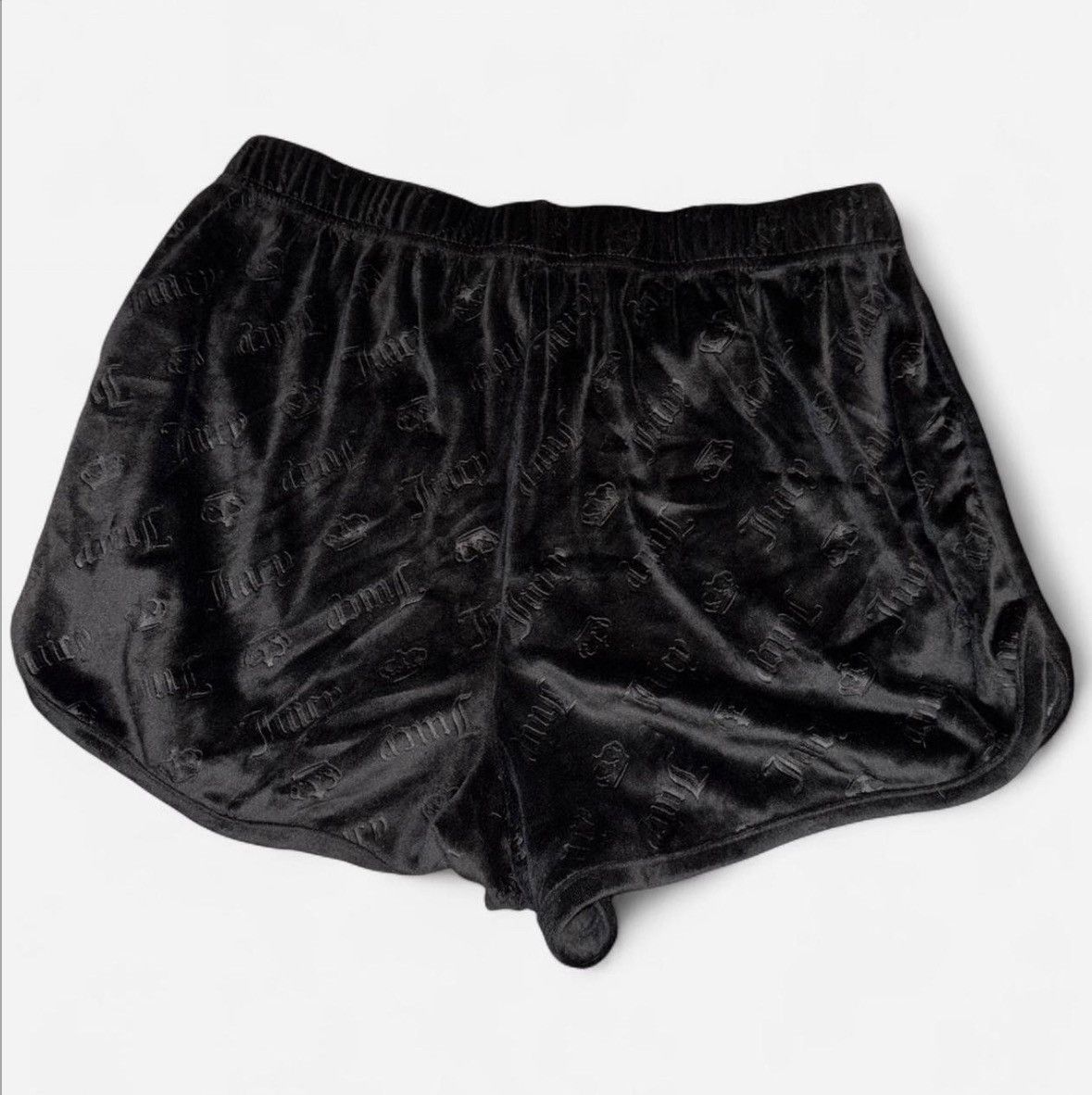 Juicy Couture Black Velour Juicy Mini Shorts Size 28" / US 6 / IT 42 - 2 Thumbnail