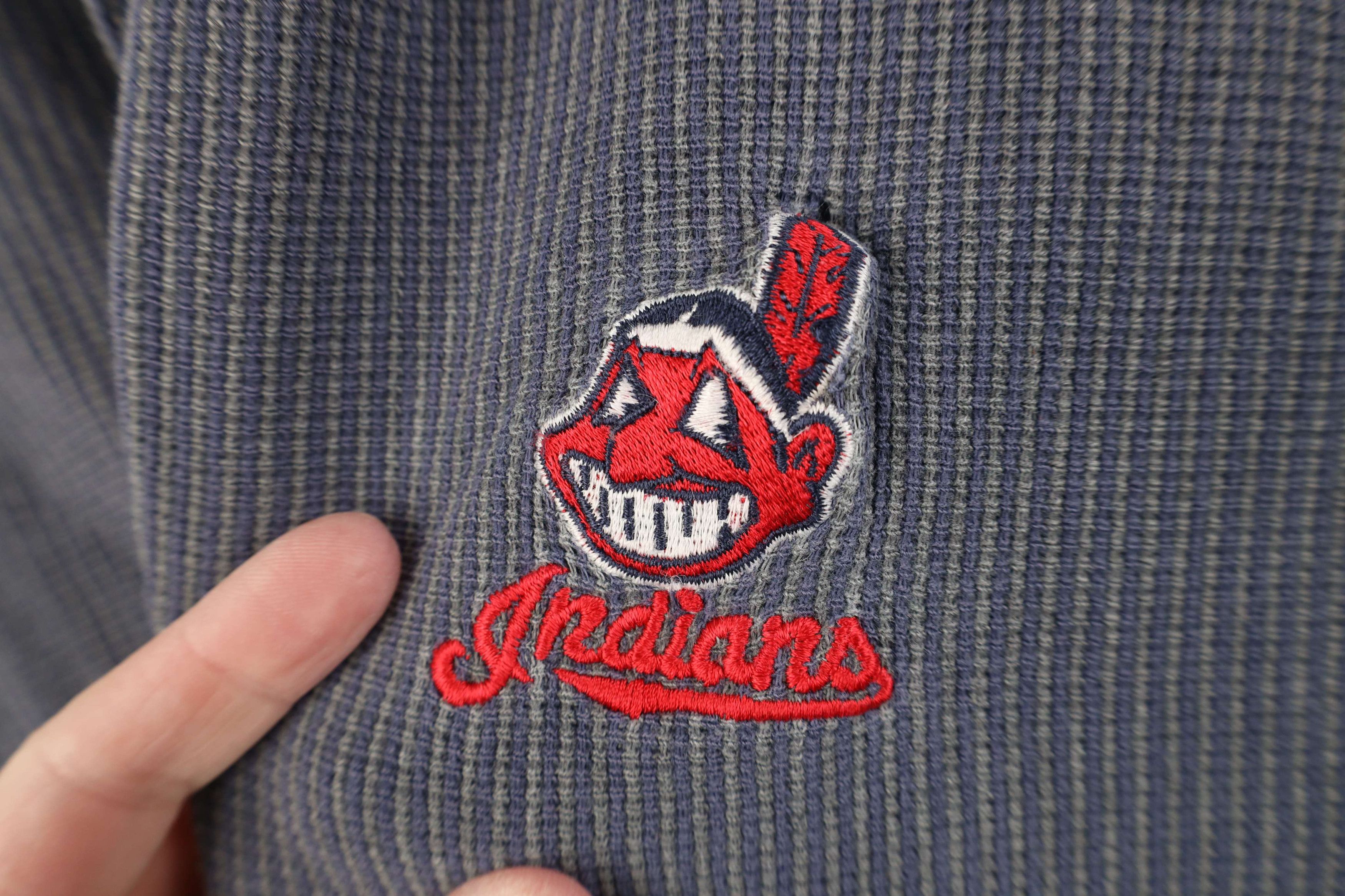 Vintage Vintage 90s Wahoo Cleveland Indians Baseball Knit Polo Size US XL / EU 56 / 4 - 4 Thumbnail