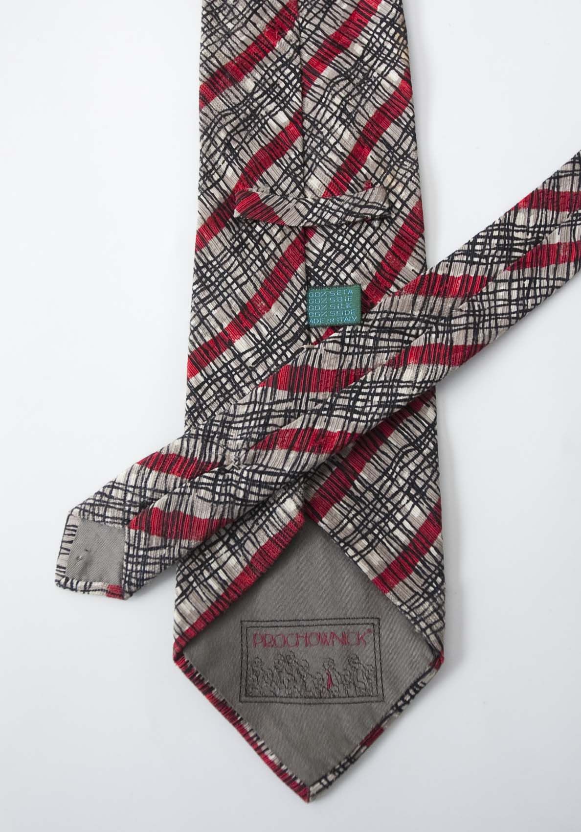Vintage Prochownick Tie Abstract 100% Silk Made in Italy Size ONE SIZE - 3 Thumbnail