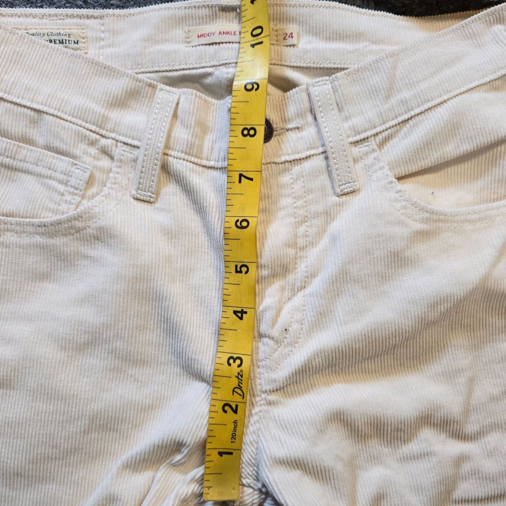 Levi's Levi's Pants Women Size 24 White Corduroy Mid Rise Ankle Bootcut Capsule Casual Womens Size 42" / US 20 - 7 Thumbnail