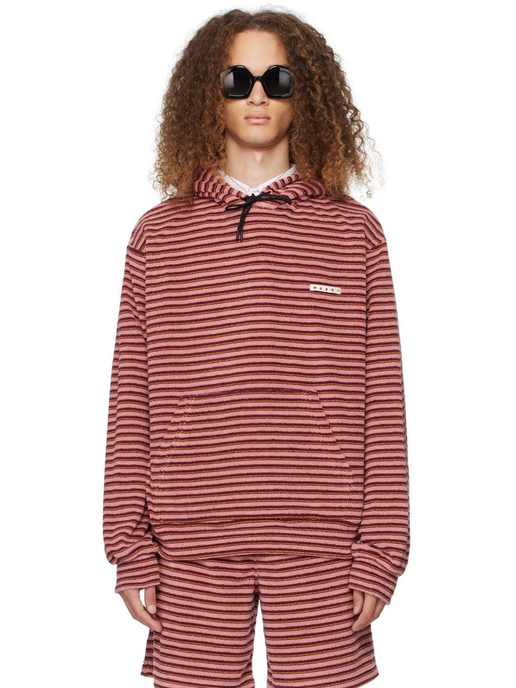 Marni o1w1db10125 Striped Hoodie in Pink Size US M / EU 48-50 / 2 - 1 Thumbnail