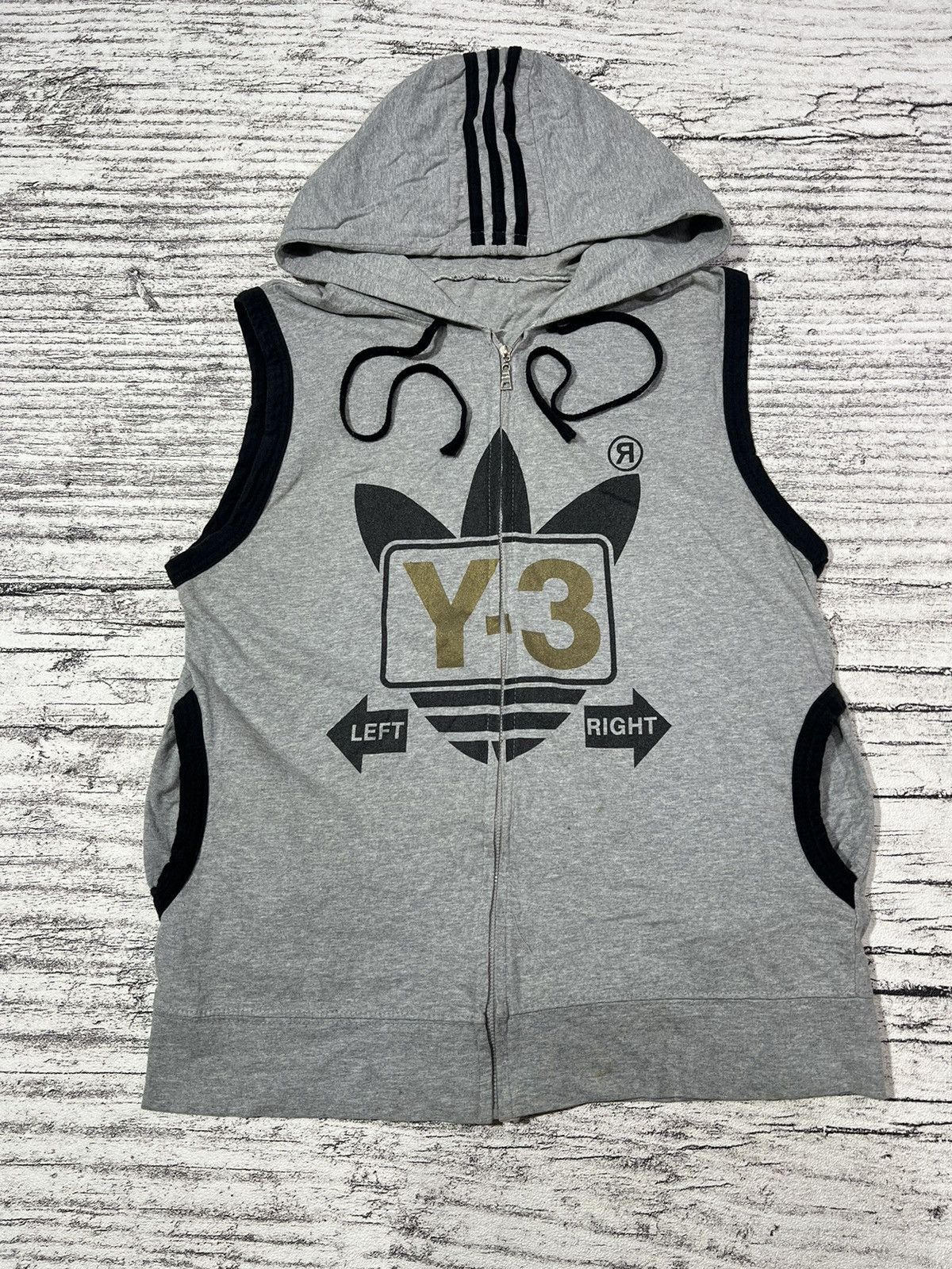 2000s Japanese Y-3 Adidas Y's Threefoil Zip Hoddie y2k Lgb