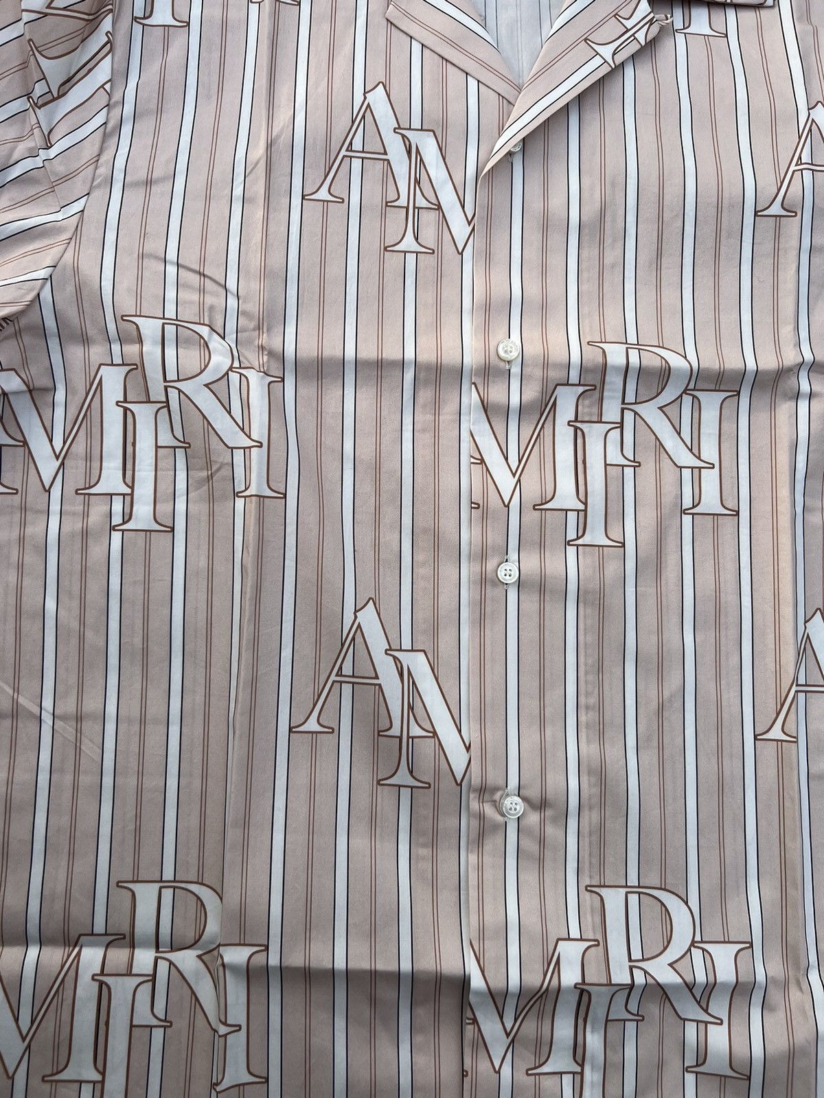 Amiri Amiri Stripe Staggered Poplin Cream Tan Size XXL Size US XXL / EU 58 / 5 - 4 Thumbnail