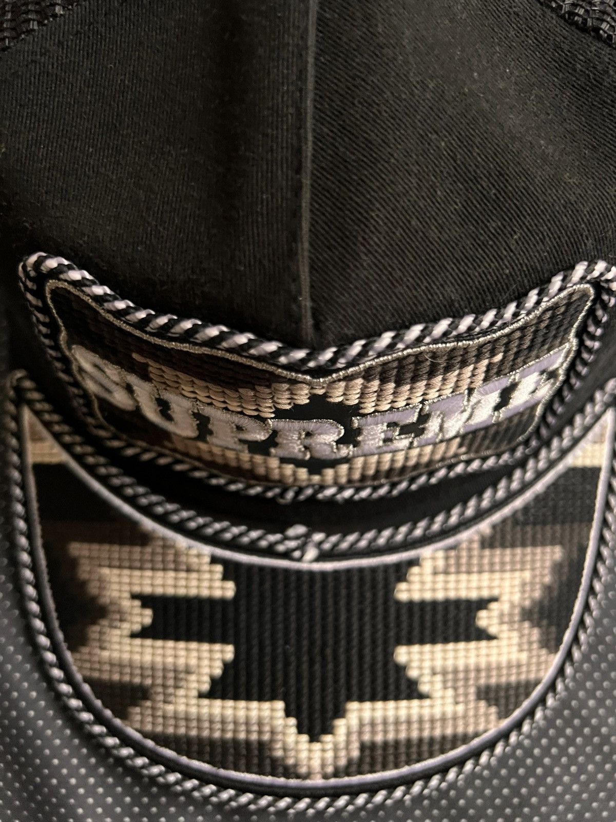 Supreme Supreme Western Embroidered Mesh Back 5-Panel Hat Cap Black Size ONE SIZE - 9 Thumbnail