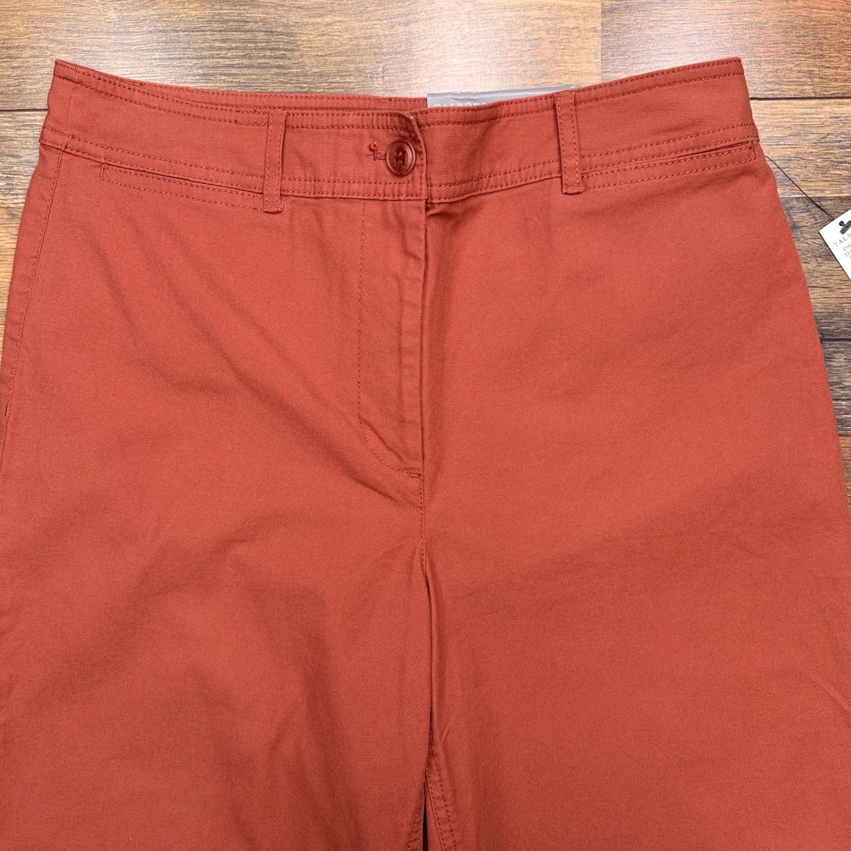 Talbots Talbots Red Wide-Leg Crop Chino Pants Womens 6 High Rise Stretch Regular 24 in Inseam Cotton Spandex Logo Zip Size 28" / US 6 / IT 42 - 3 Thumbnail