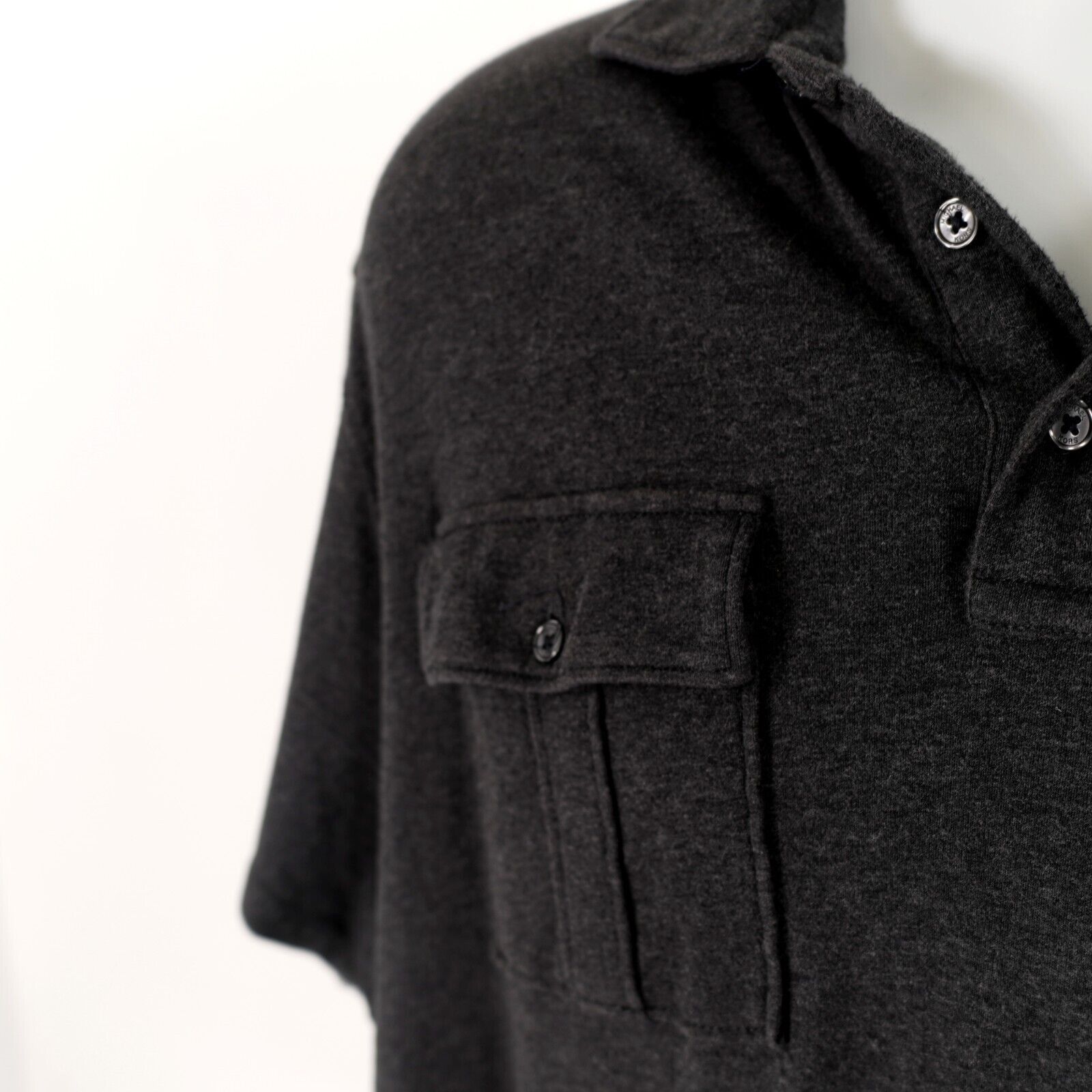 Michael Kors Michael Kors Gray 2XL Textured Cotton Dress Shirt Short Slee Size US XL / EU 56 / 4 - 4 Thumbnail