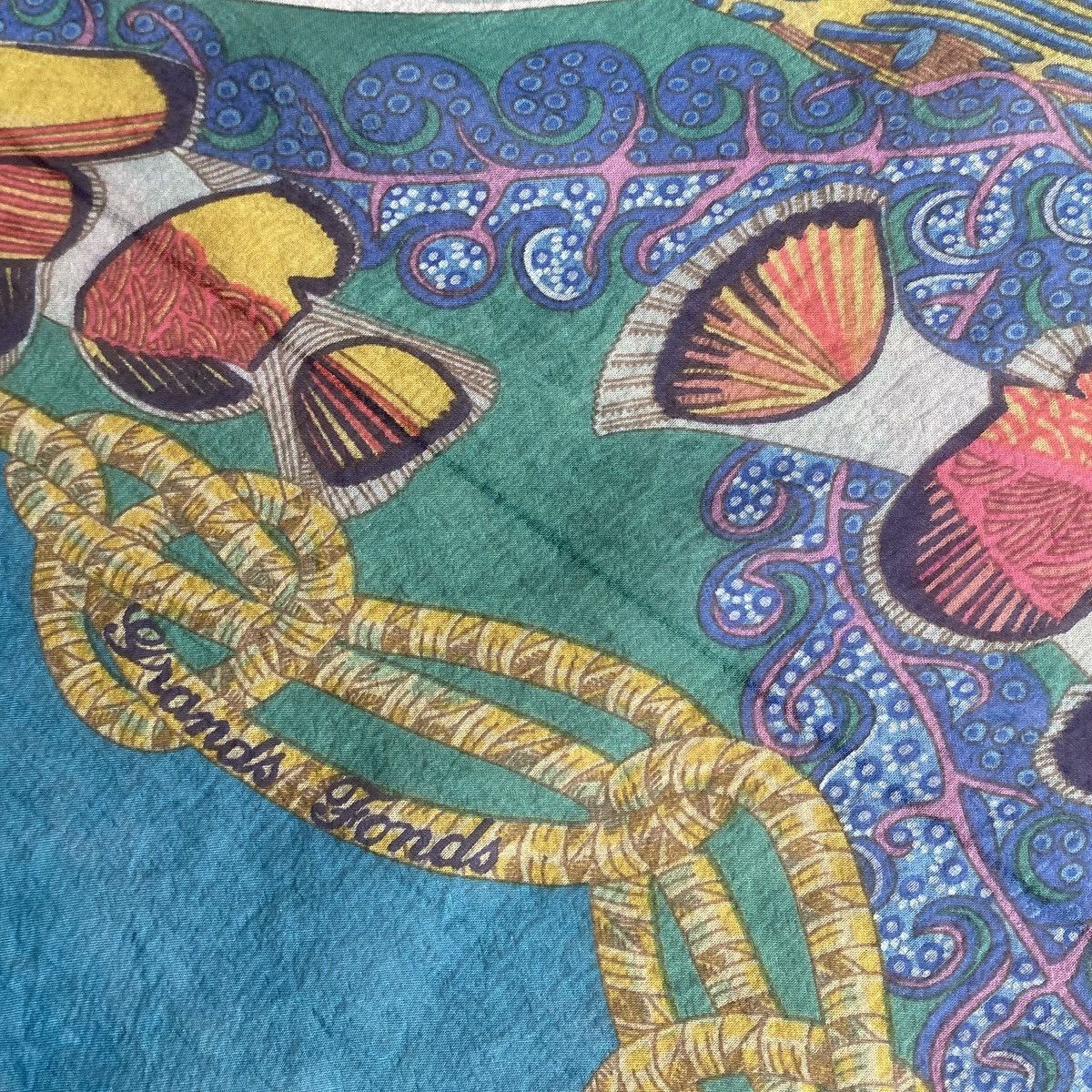 Hermes Hermes Grands Fonds Blue Silk Scarf Size ONE SIZE - 6 Thumbnail
