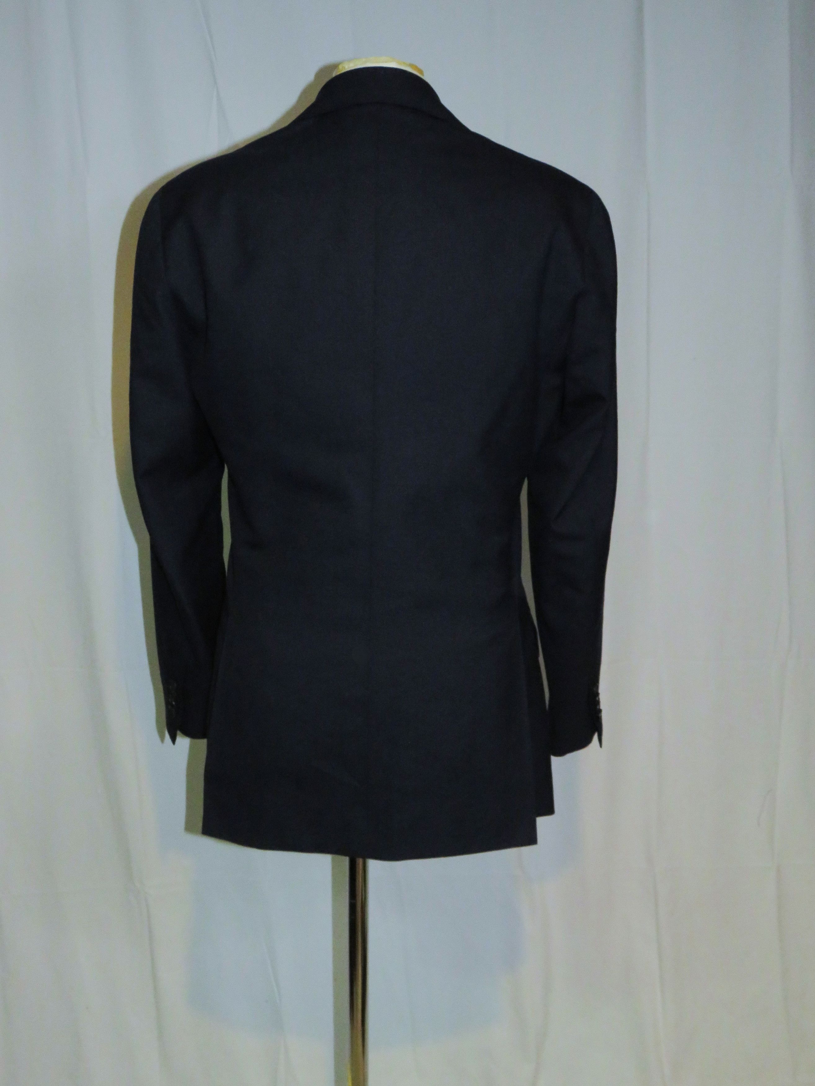 Orazio Luciano Bespoke Navy Barathea Hopsack Two Button Sport Coat 36 Size 36R - 10 Thumbnail