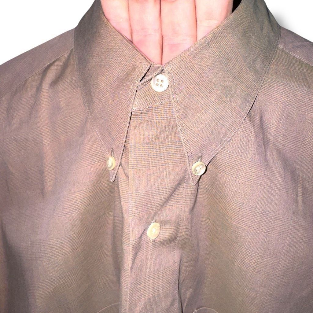 Hugo Boss 90s Hugo Boss Brown Glencheck Button Down Sport Shirt Size L Size US L / EU 52-54 / 3 - 4 Thumbnail