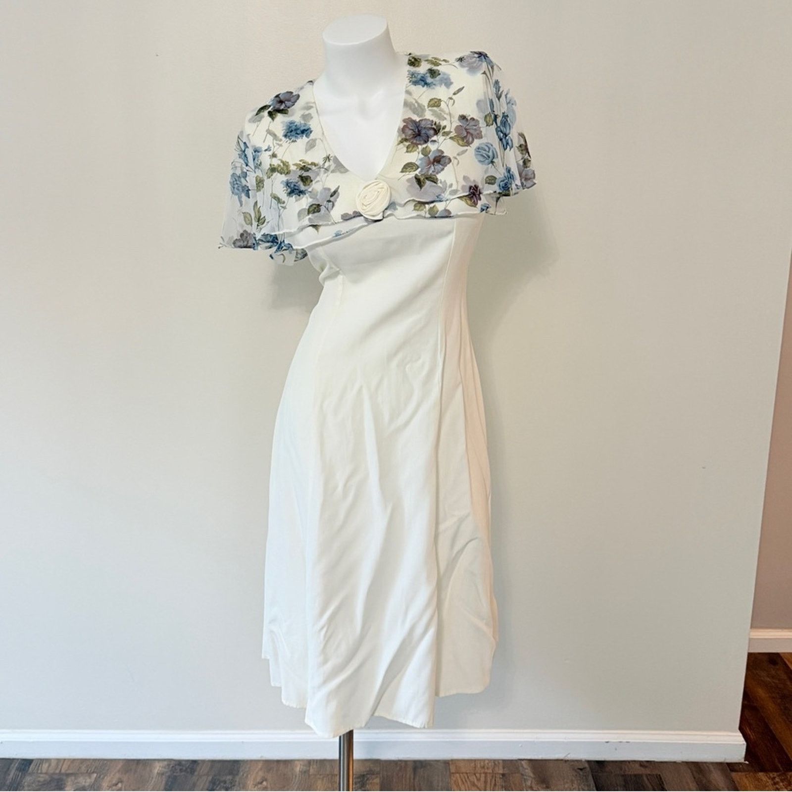 Other Vintage wedding midi dress blue ruffle Size S / US 4 / IT 40 - 2 Thumbnail