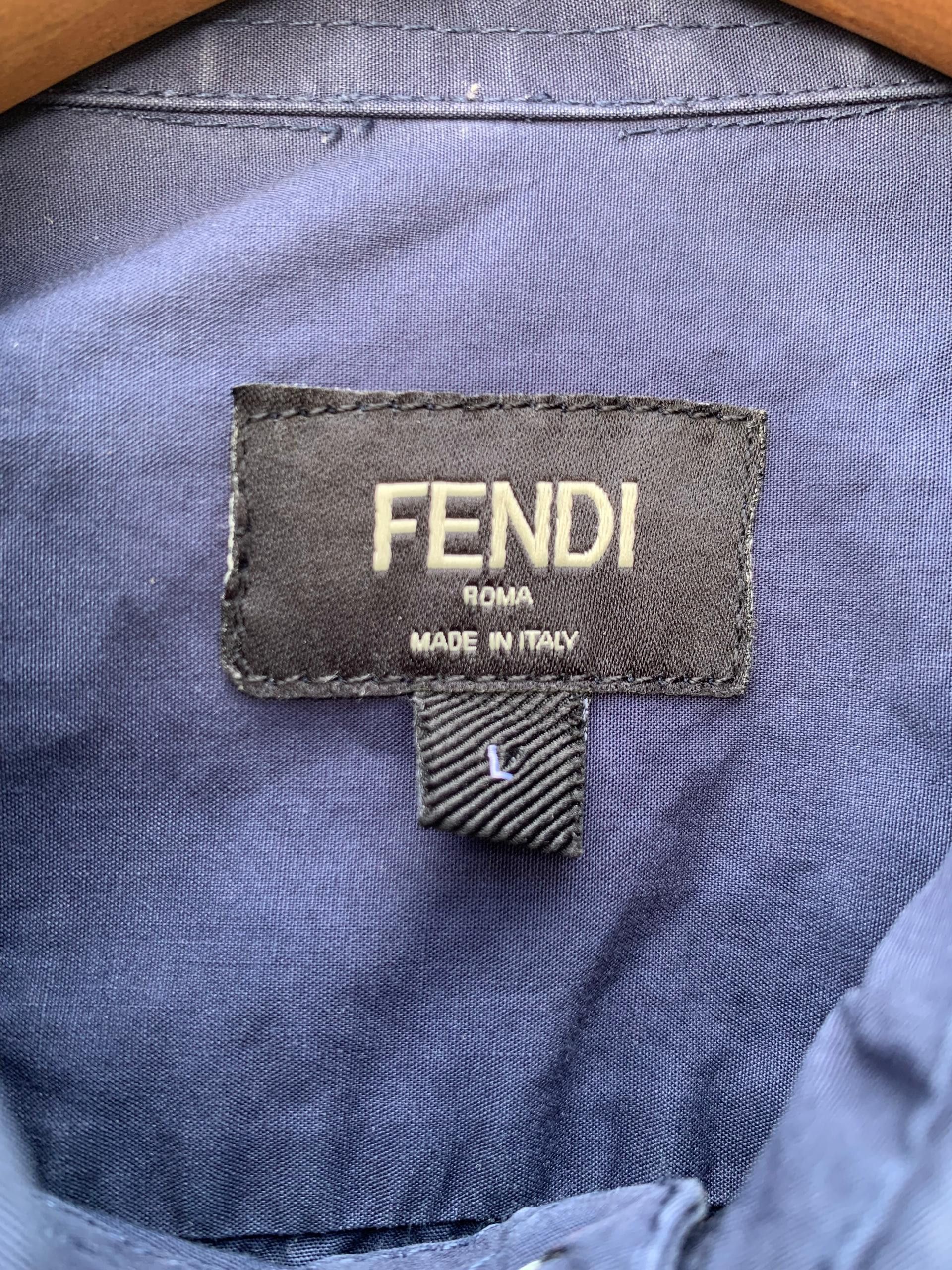 Fendi Fendi Blue Button Shirt Size US L / EU 52-54 / 3 - 4 Thumbnail