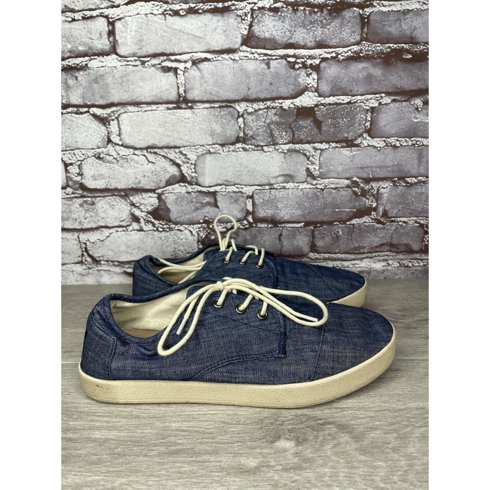 Toms Toms Denim Blue Canvas Lace Up Comfort Casual Sneakers Shoes Size US 9 / EU 42 - 2 Thumbnail