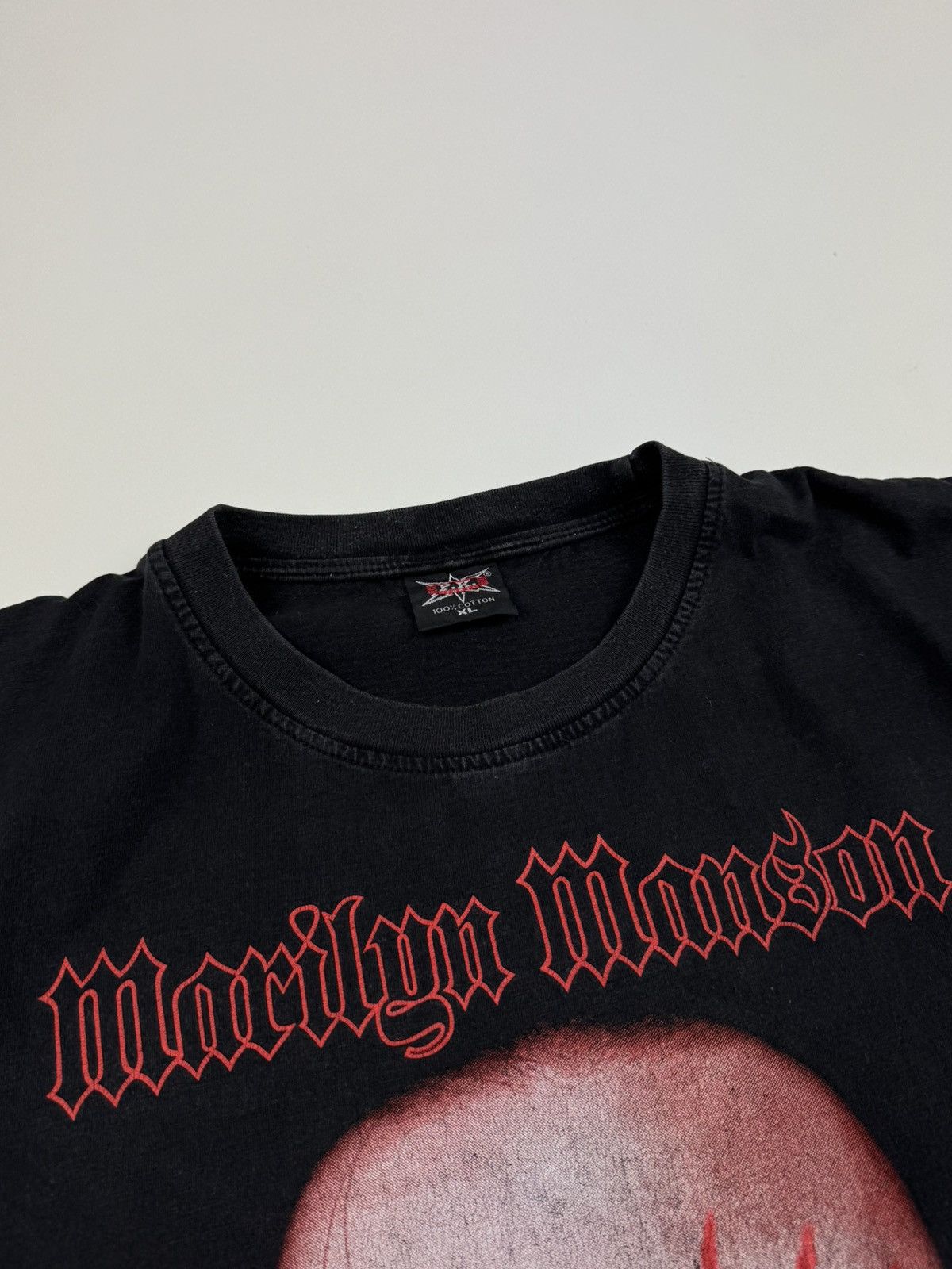 Band Tees × Vintage Distressed Y2K Marilyn Manson Face Graphic T-Shirt Size US XL / EU 56 / 4 - 5 Thumbnail