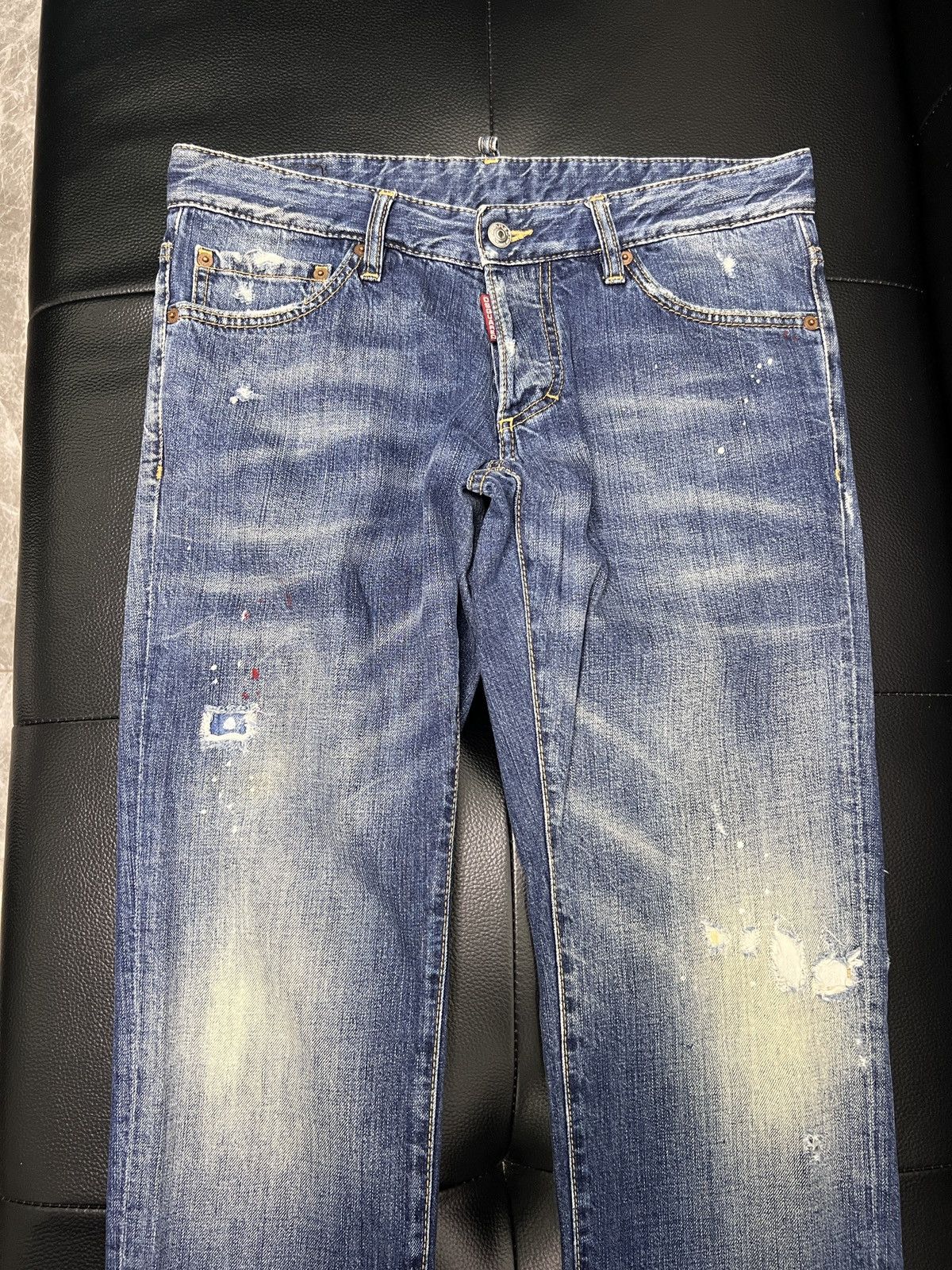 Dsquared2 Dsquared2 SS13 Distressed Patch Washed Denim Jeans Size US 34 / EU 50 - 3 Thumbnail