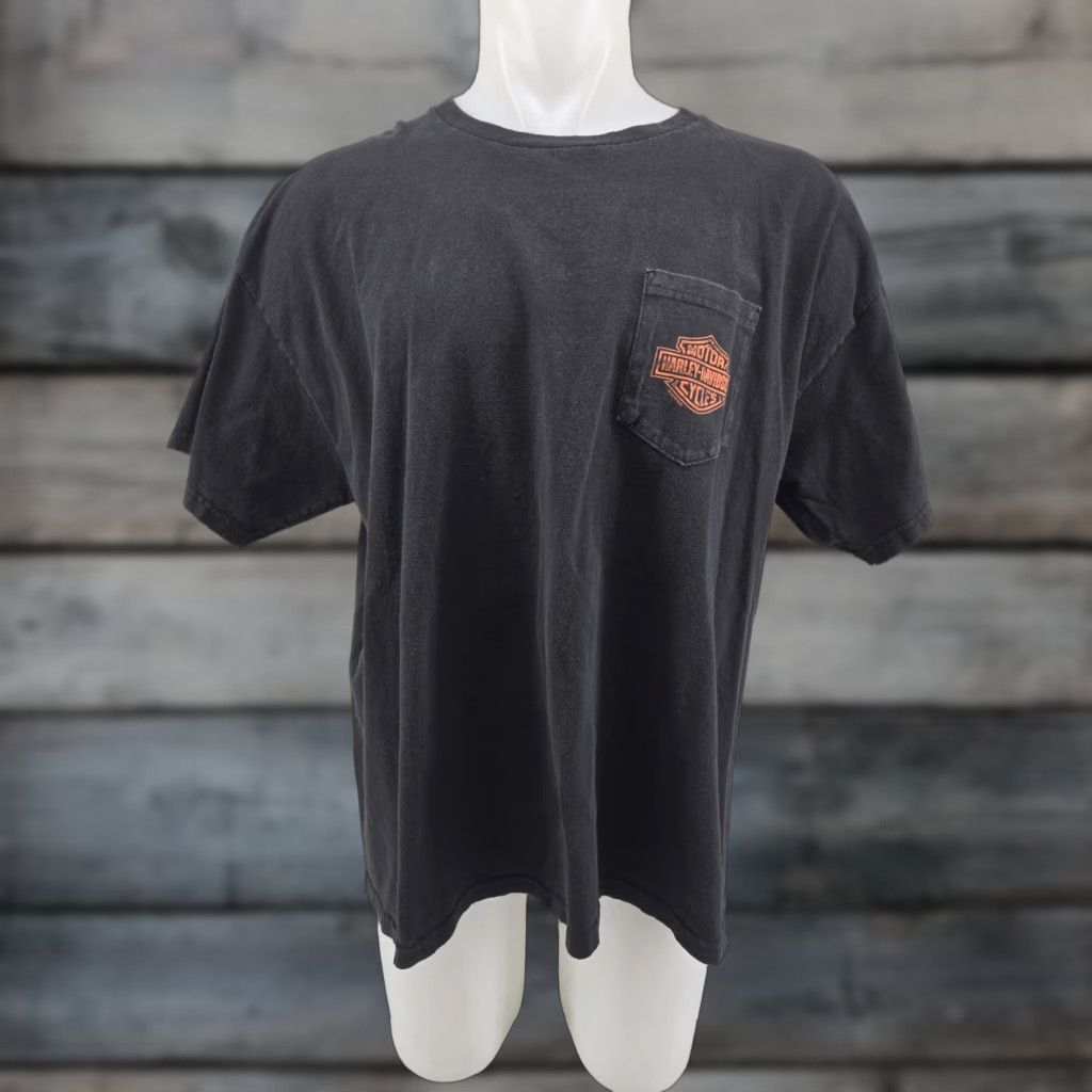 Harley Davidson Harley-Davidson Men's 2XL Pocket Tshirt Black Short Sleeve Graphic Print Size US XXL / EU 58 / 5 - 1 Thumbnail