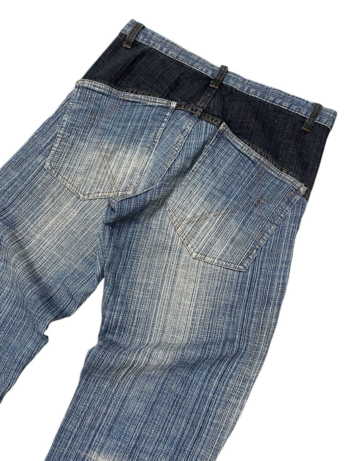 Blue Blue Japan × Hysteric Glamour × Japanese Brand Gumu International Indigo Wash Hand Stripped Woven Jeans Size US 30 / EU 46 - 12 Thumbnail