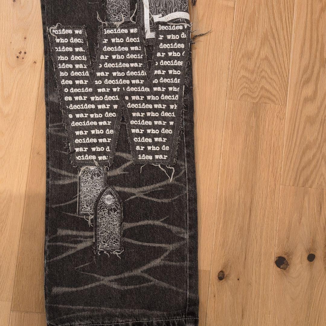 Who Decides War Who Decides War Motif Patched Denim Vintage Grey 28 New Size US 28 / EU 44 - 14 Thumbnail