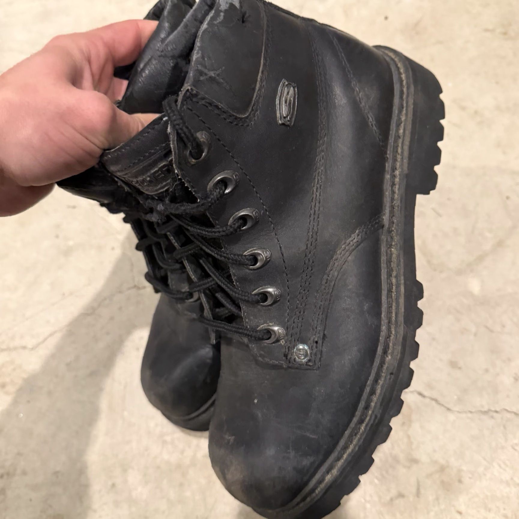 Vintage Skechers Mens 4479 Work Boot Black Size 8.5 Distressed Boot Mens Black 4479 Work Skechers Size US 8 / EU 41 - 7 Thumbnail