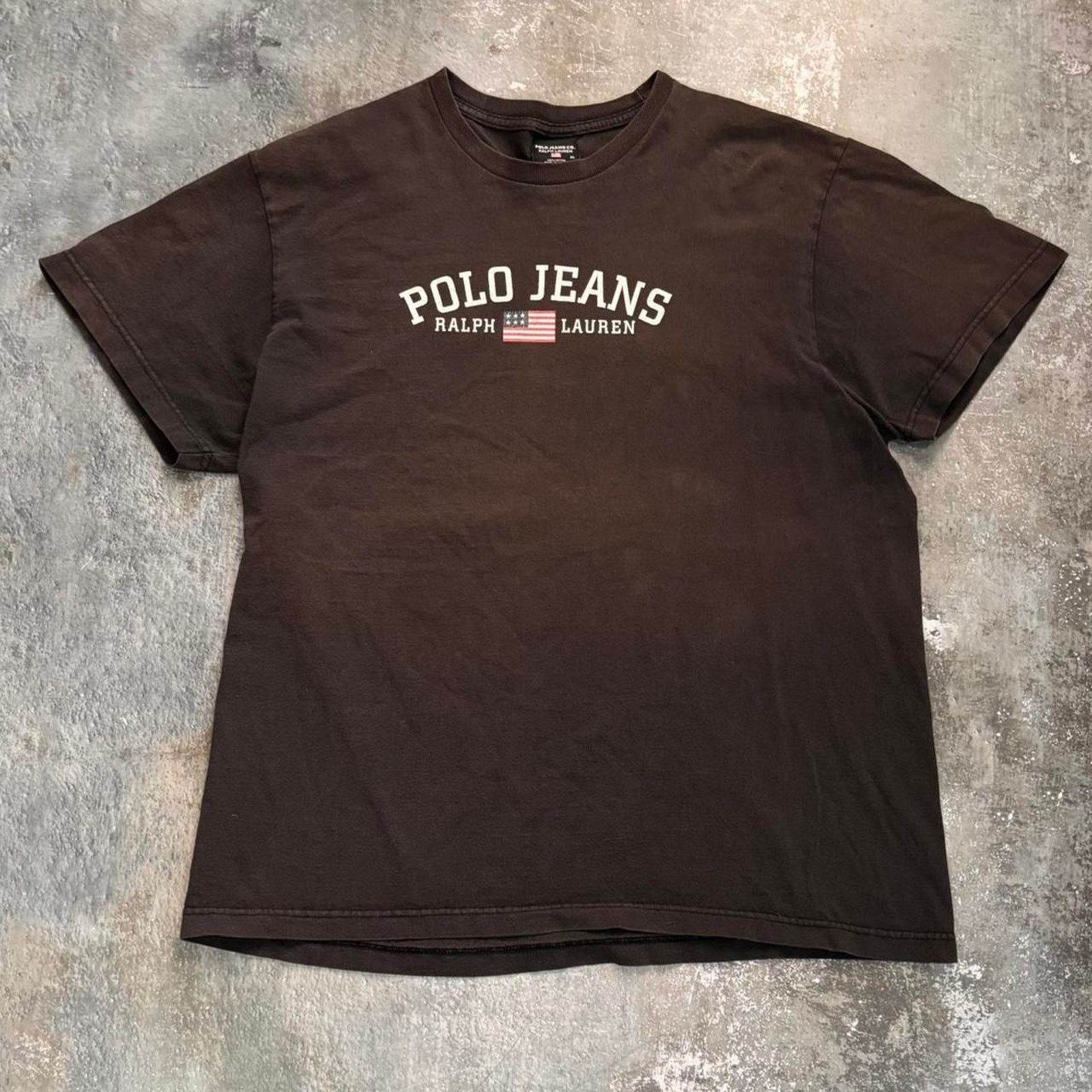 Y2K Vintage Faded Black Polo Jeans. Size XL