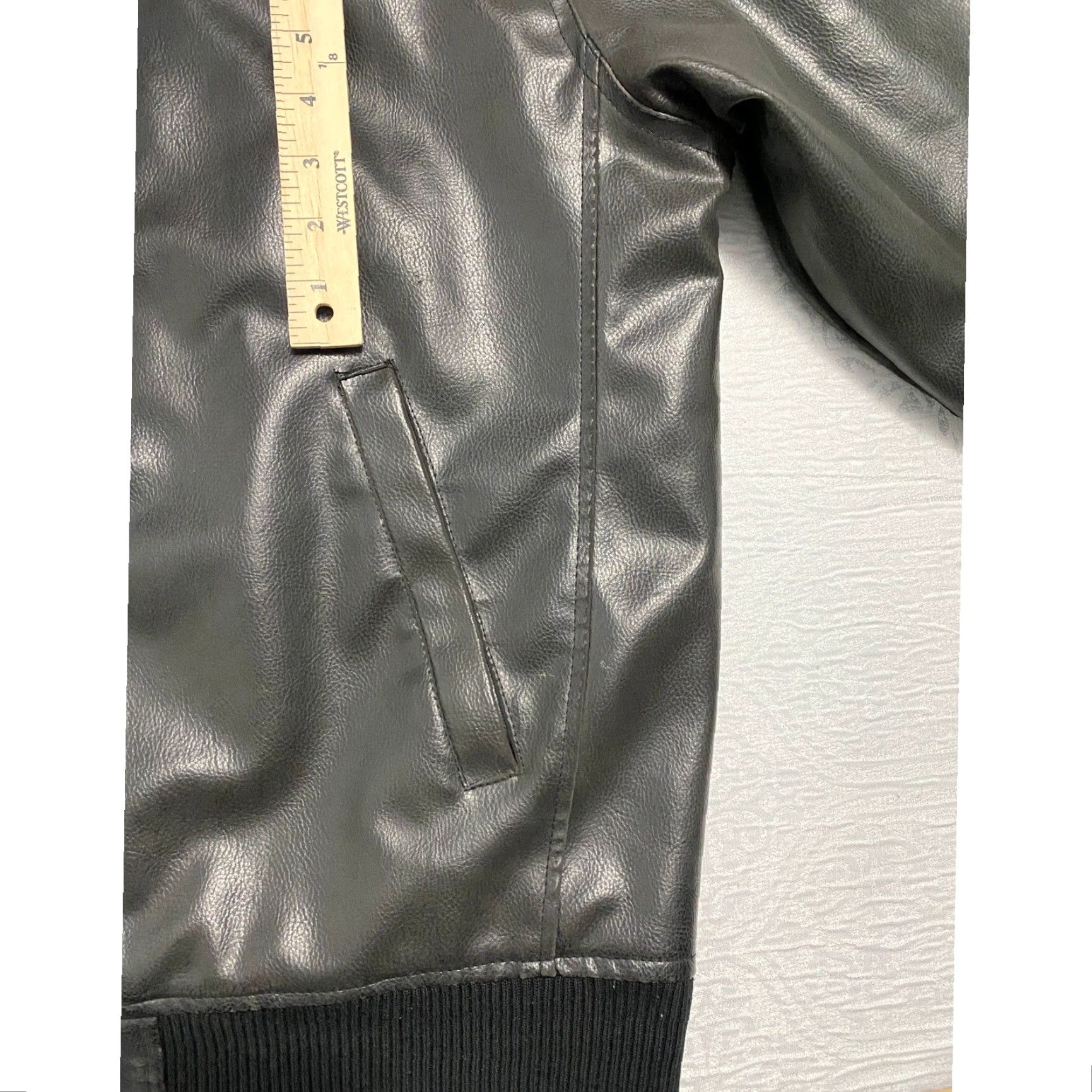 U.S. Polo Assn. US Polo Assn Mens Faux Leather Bomber Jacket Black Size L Zip Stand-Up Collar Padded Insulated Regular Fit Casual Size US L / EU 52-54 / 3 - 7 Thumbnail