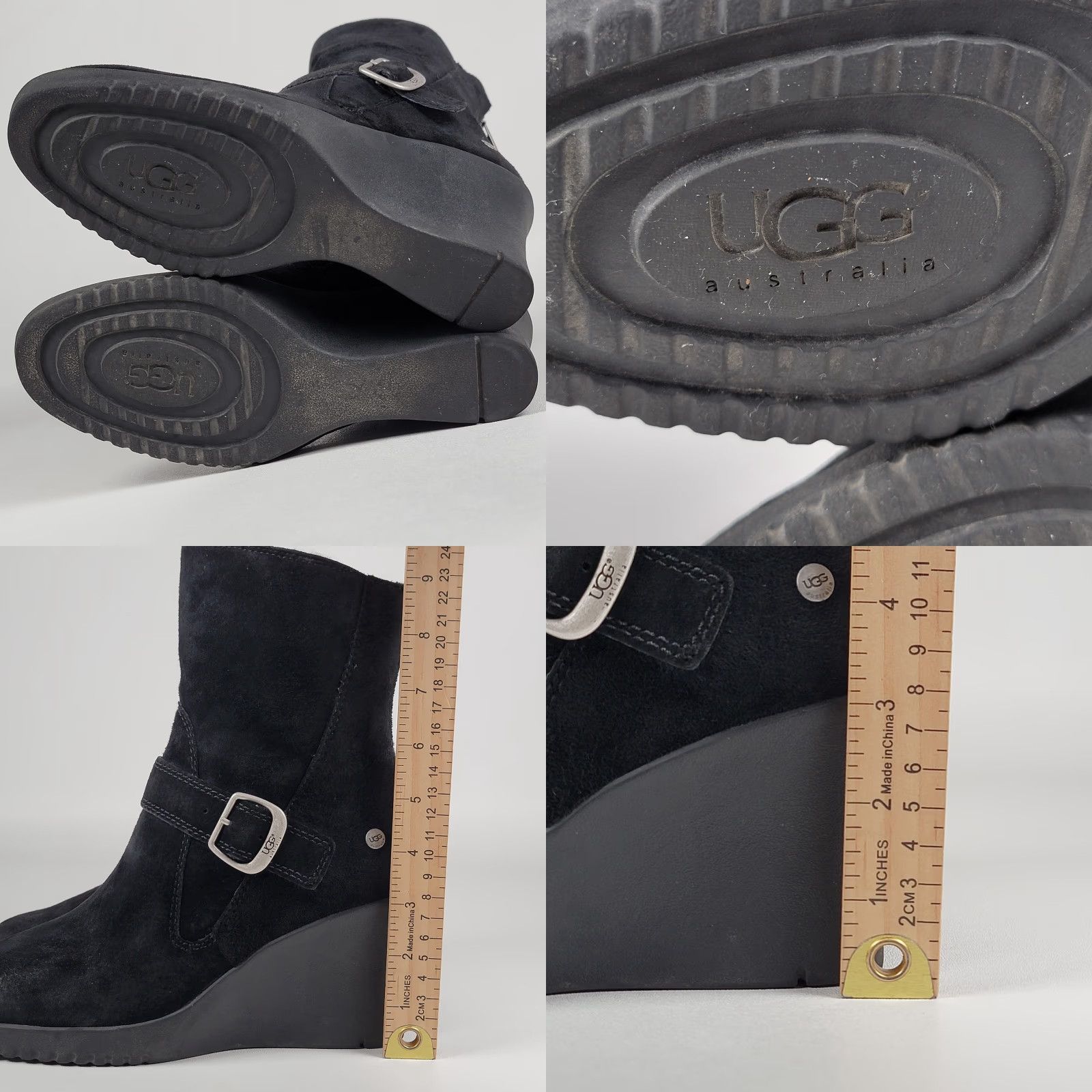 Ugg UGG Women’s Booties Black Suede Gisselle #5593 Wedge Heel Ankle Boots Size 9 Size US 9 / IT 39 - 8 Thumbnail