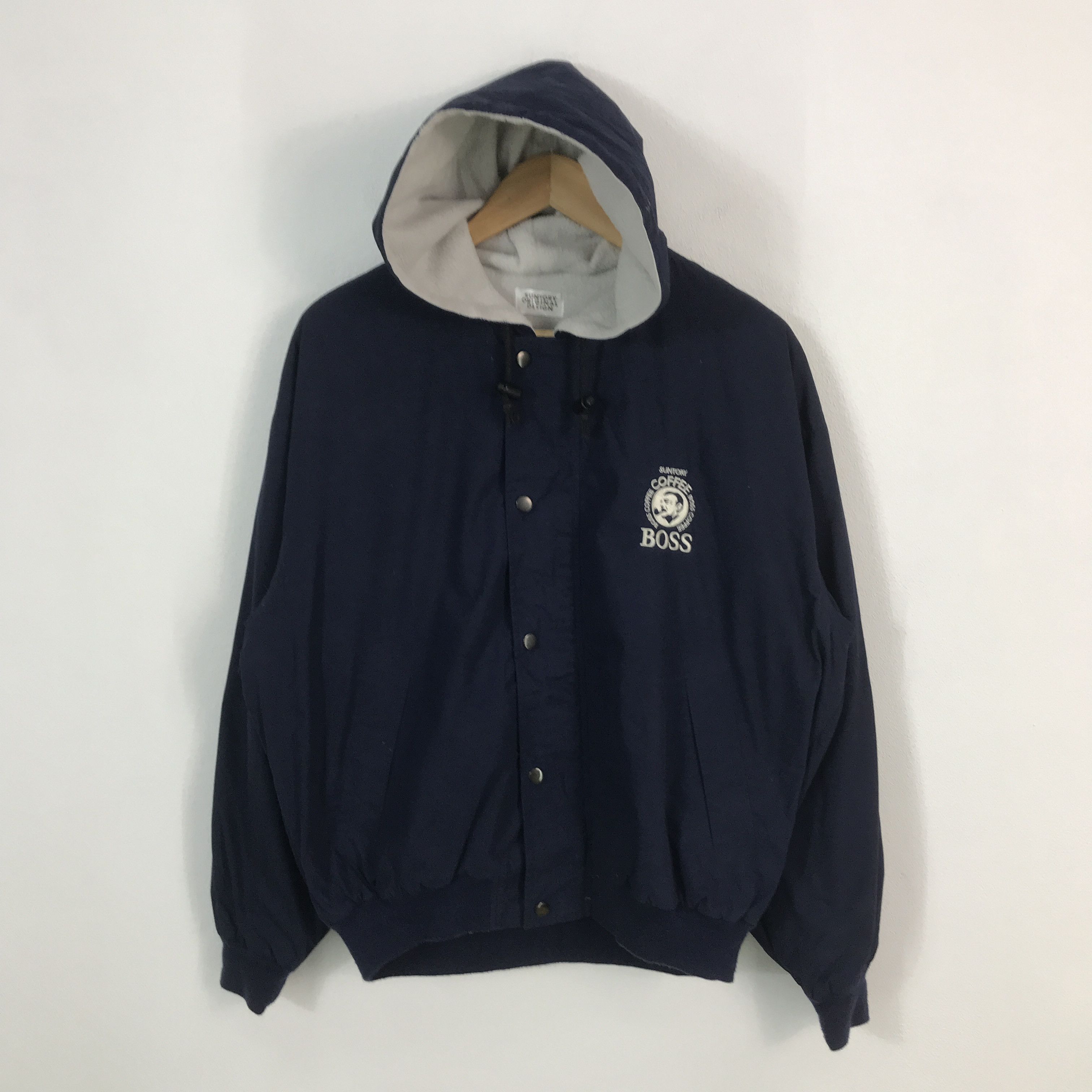 Japanese Brand × Vintage Vtg Suntory Boss Coffee Bomber Hoodie jacket Size US XL / EU 56 / 4 - 1 Thumbnail
