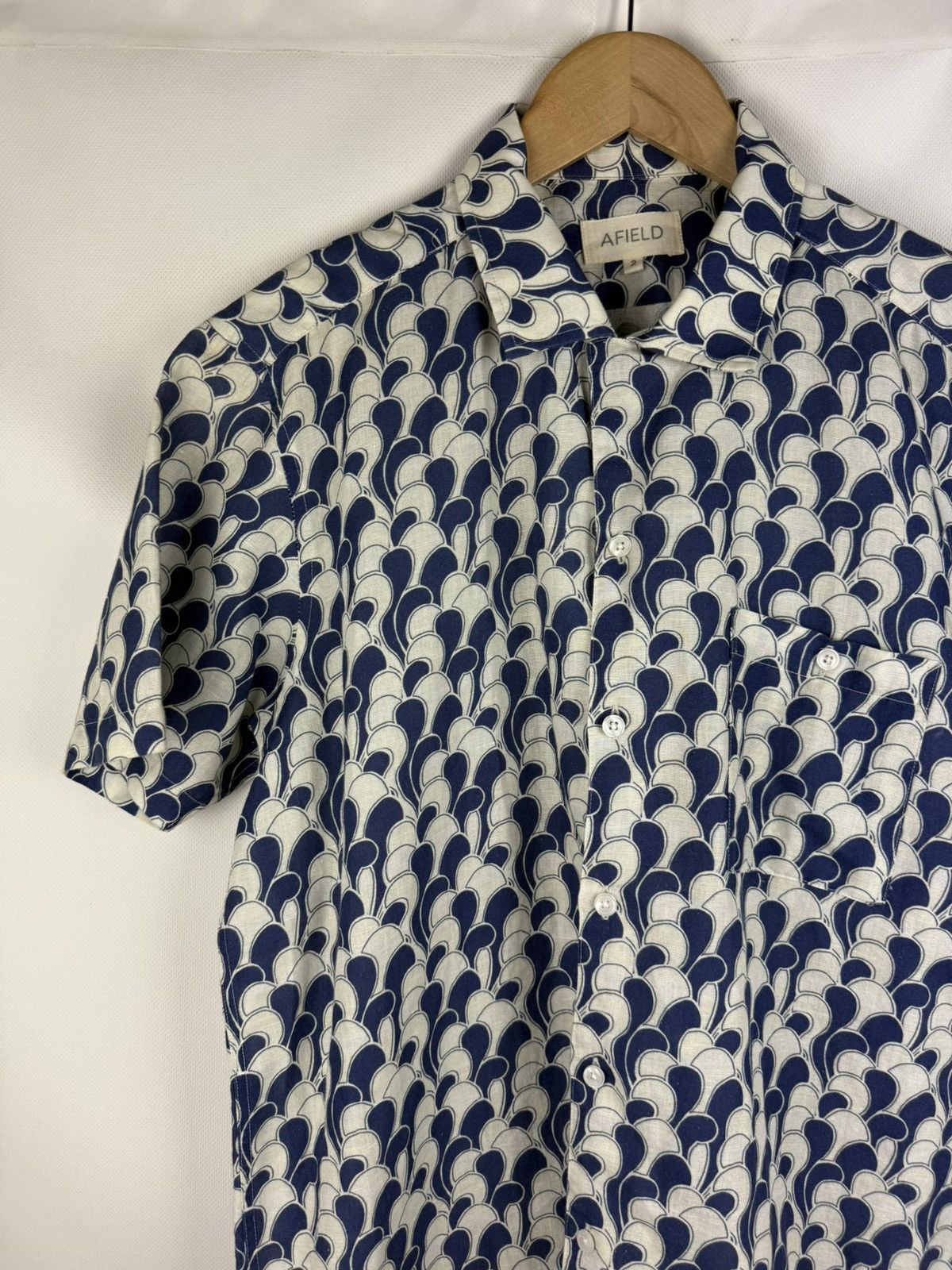 Far Afield Afield Men’s Short Sleeve Linen Patterned Button Up Shirt Size US M / EU 48-50 / 2 - 4 Thumbnail