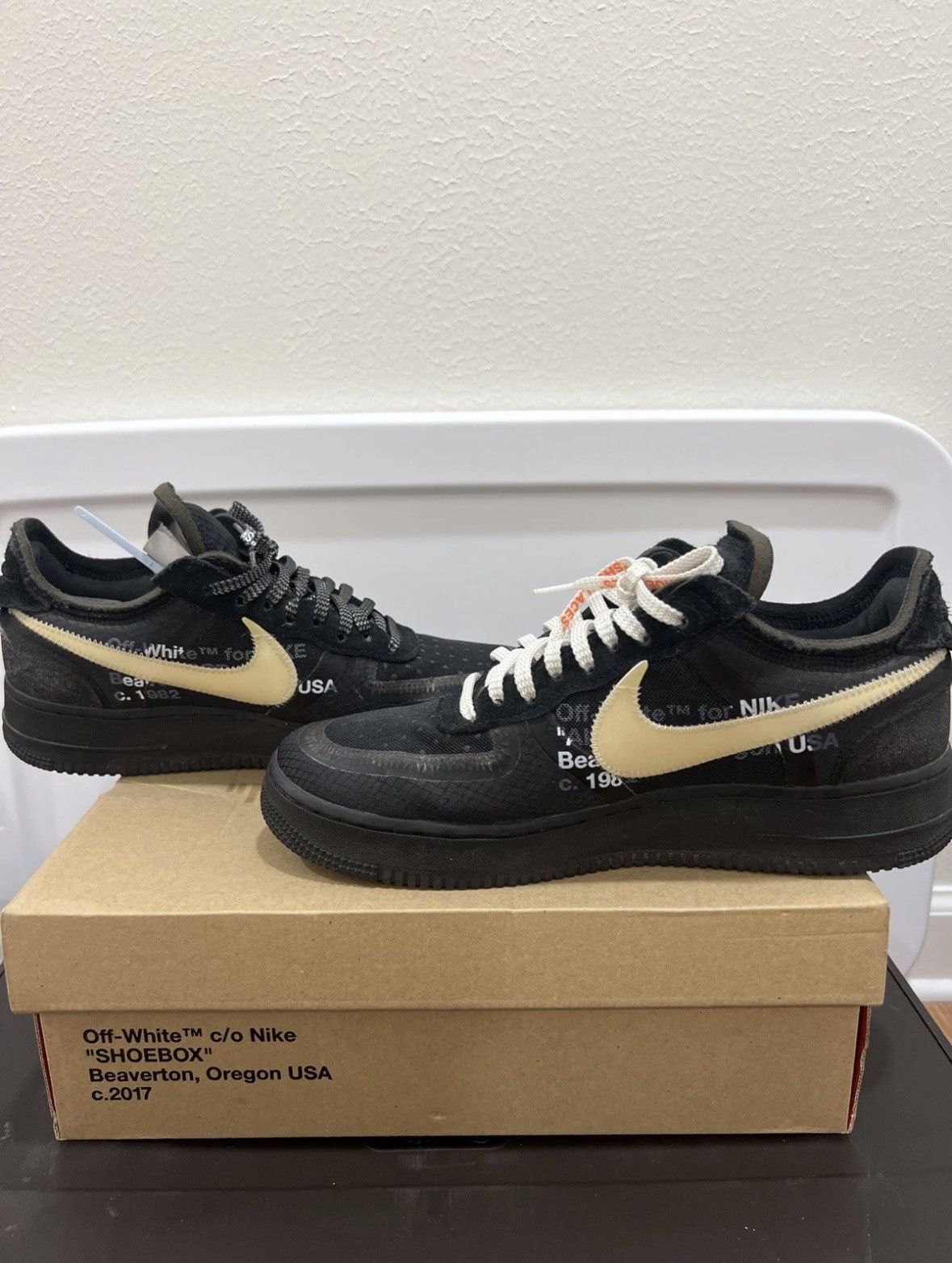 Nike × Off-White Off white air force 1 black Size US 9.5 / EU 42-43 - 2 Thumbnail
