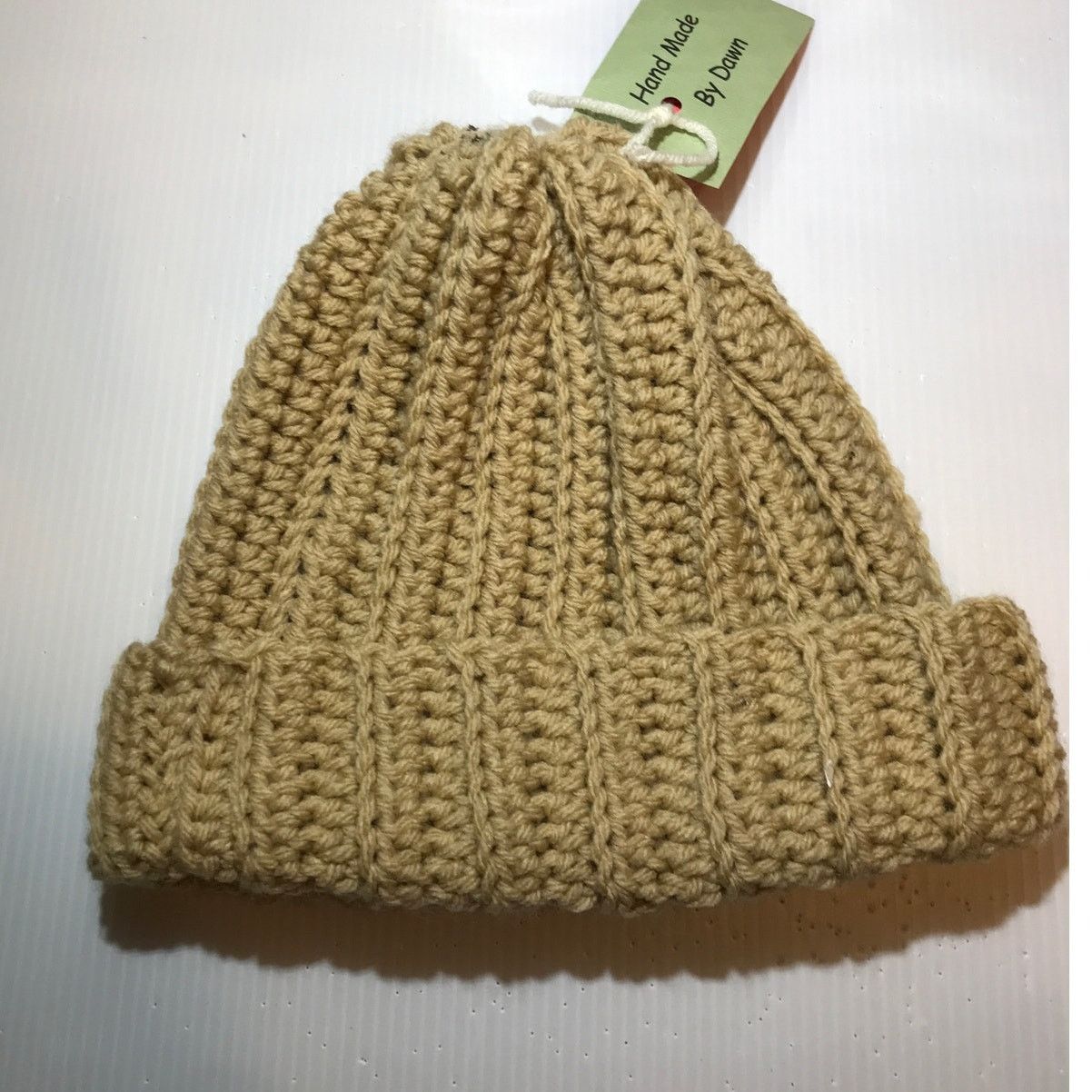 Handmade NWT Handmade Crocheted Tan Multicolor Beanie & Scarf 58” Size ONE SIZE - 5 Thumbnail
