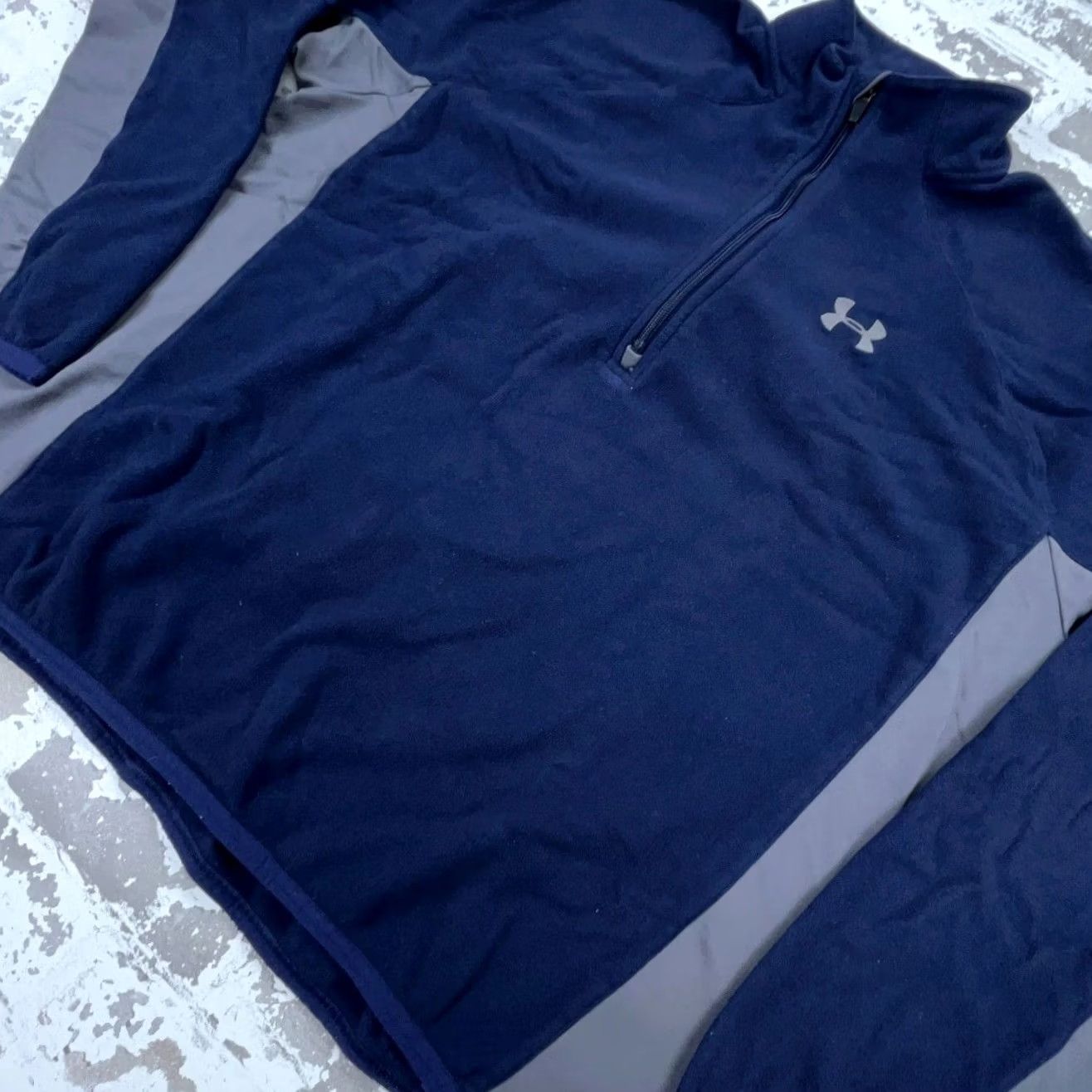 Under Armour Under Armour Sweater Men Large Blue Gray Pullover Half Zip Fleece Sweatshirt Size US L / EU 52-54 / 3 - 2 Thumbnail