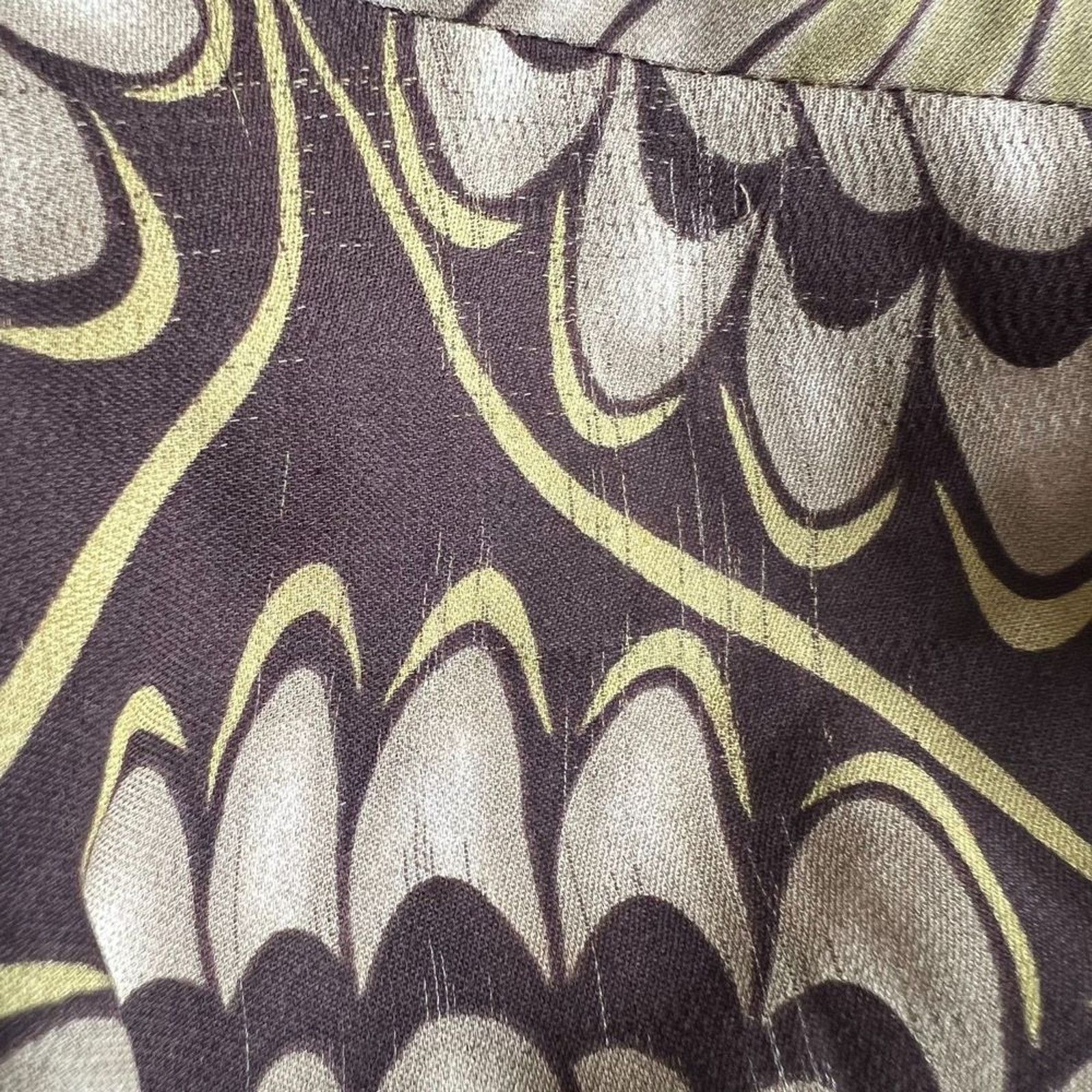 Michael Kors Michael Kors Green Printed Overlap Silk Top, XS Size XS / US 0-2 / IT 36-38 - 6 Thumbnail