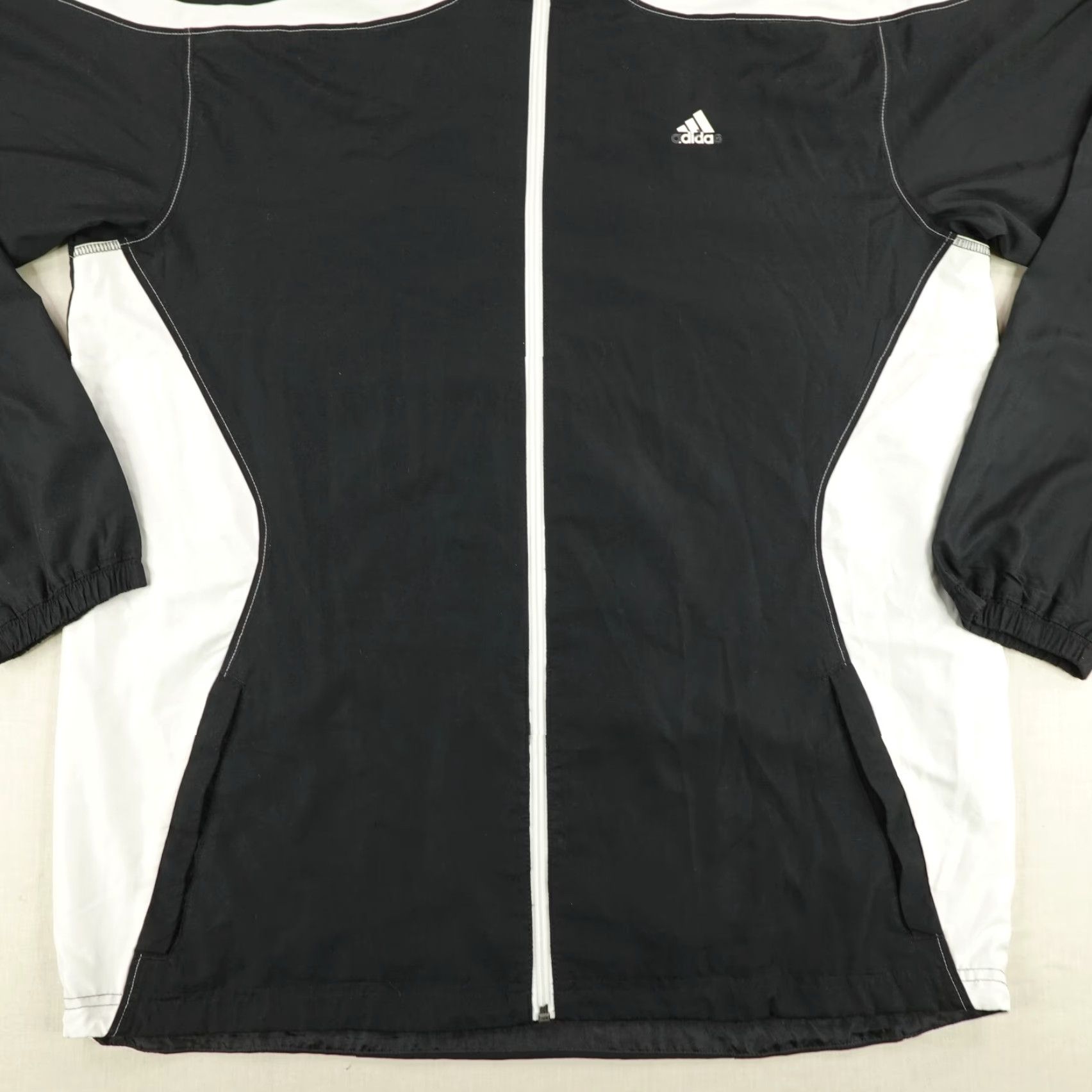 Adidas Adidas Jacket Mens Large Black Windbreaker Zip Full Zip Sports Outdoor Athleisure Soccer Running Track Pockets Windproof Size US L / EU 52-54 / 3 - 4 Thumbnail