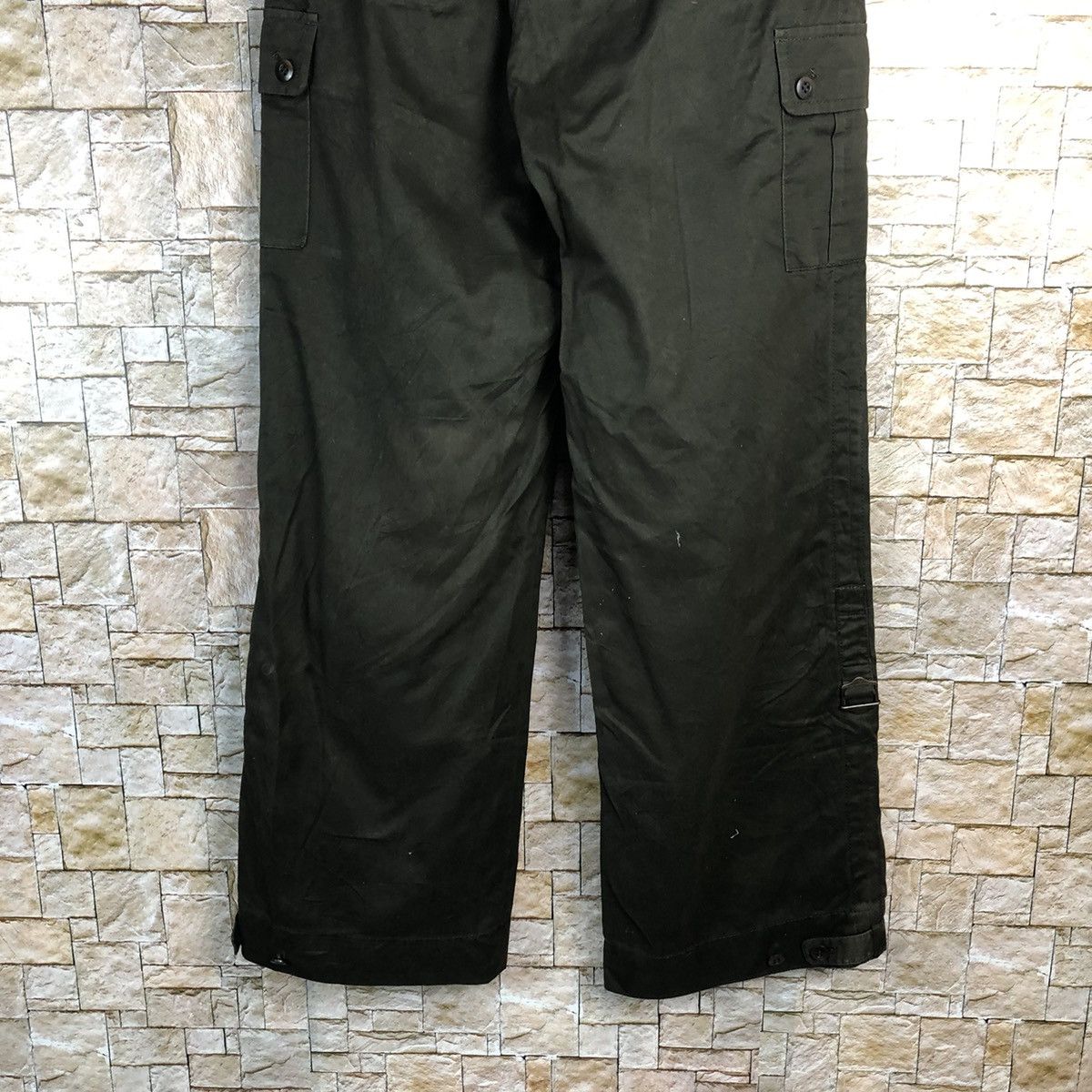 Japanese Brand Human Woman Green Cargo Multipocket Pants #A161 Size 29" - 14 Thumbnail