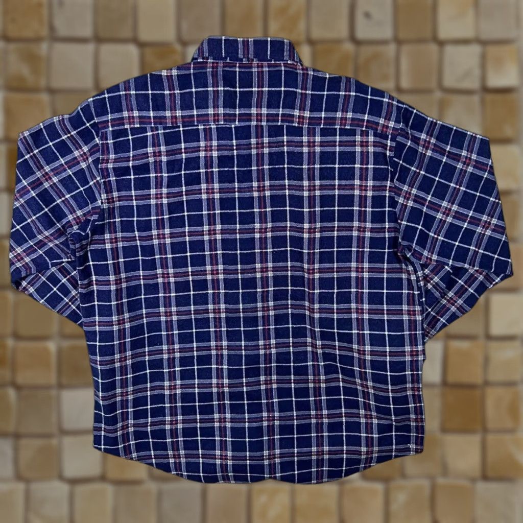 Vintage VINTAGE Shuntong Navy Blue Plaid Check Long Sleeve Cotton Flannel Shirt 44/45 XL Size US XL / EU 56 / 4 - 1 Thumbnail
