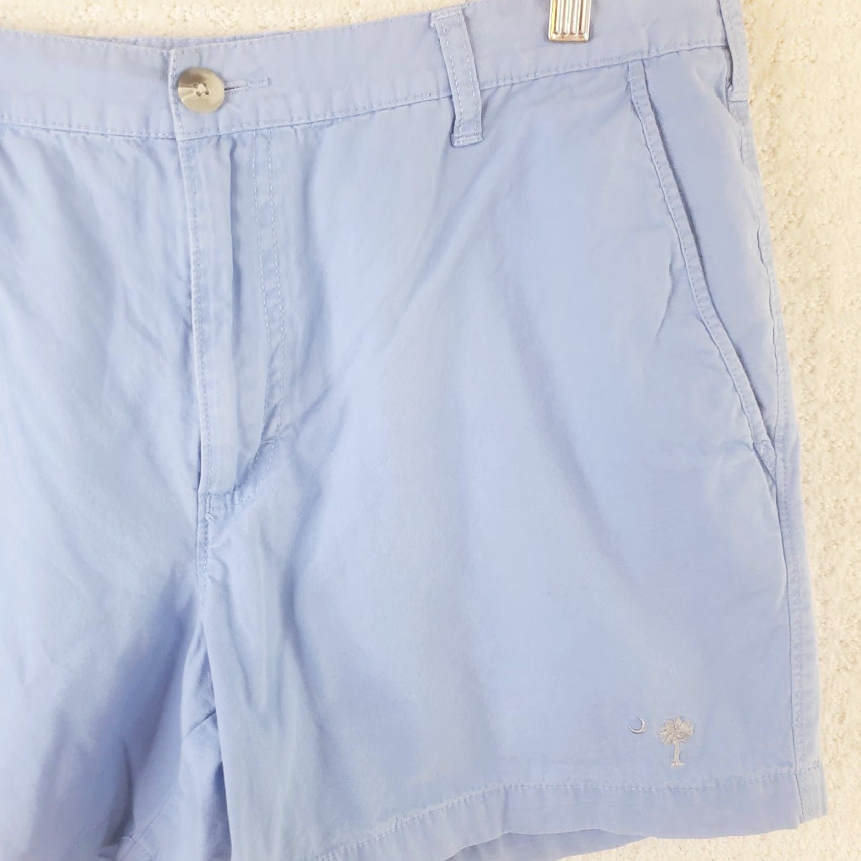 Vintage Columbia PFG Shorts Mens 36x6" Chino Flat Front Blue SC Logo Cotton Zig Zip Pocket Logo, Moisture Wicking, Machine Washable, Regular Fit - Vintage: No Size US 36 / EU 52 - 4 Thumbnail