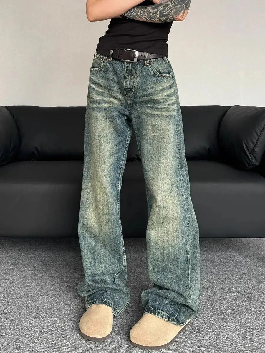 Japanese Brand Retro loose fitting straight leg micro flared jeans Size US 32 / EU 48 - 5 Thumbnail