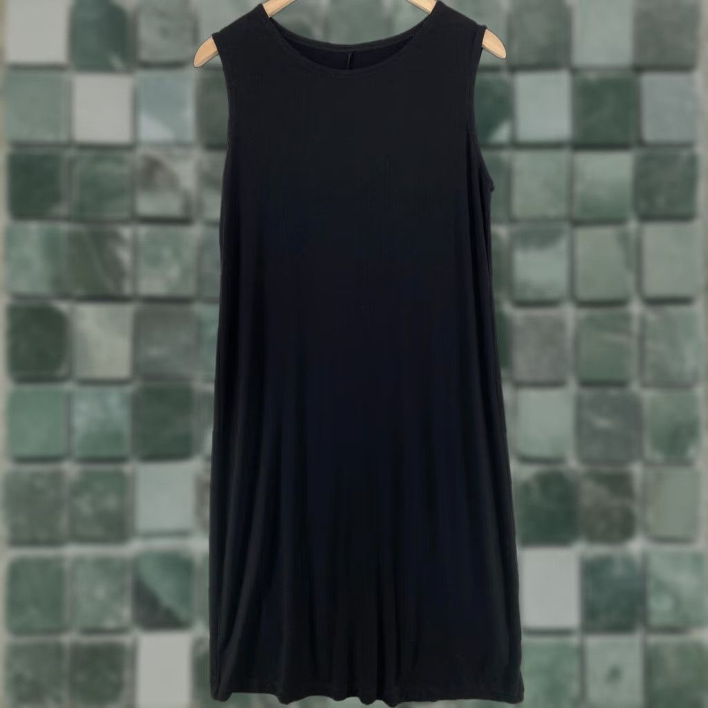 Eileen Fisher EILEEN FISHER Dress S Viscose Stretch Jersey Shift Tank Midi  Sleeveless Black | Grailed