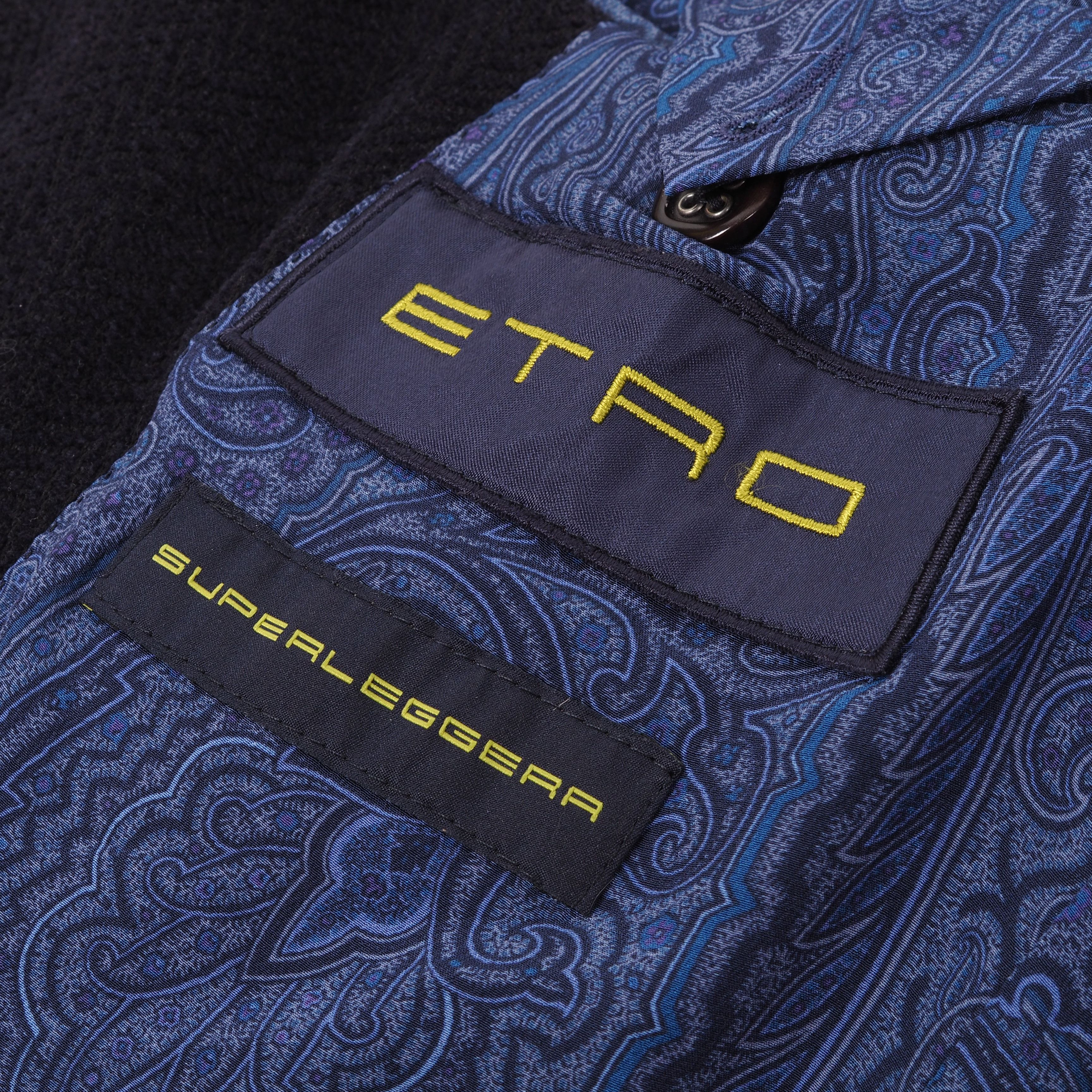 Etro ETRO Superleggerr Wool Blue Navy Sport Coat Blazer Jacket Size 44R - 6 Thumbnail