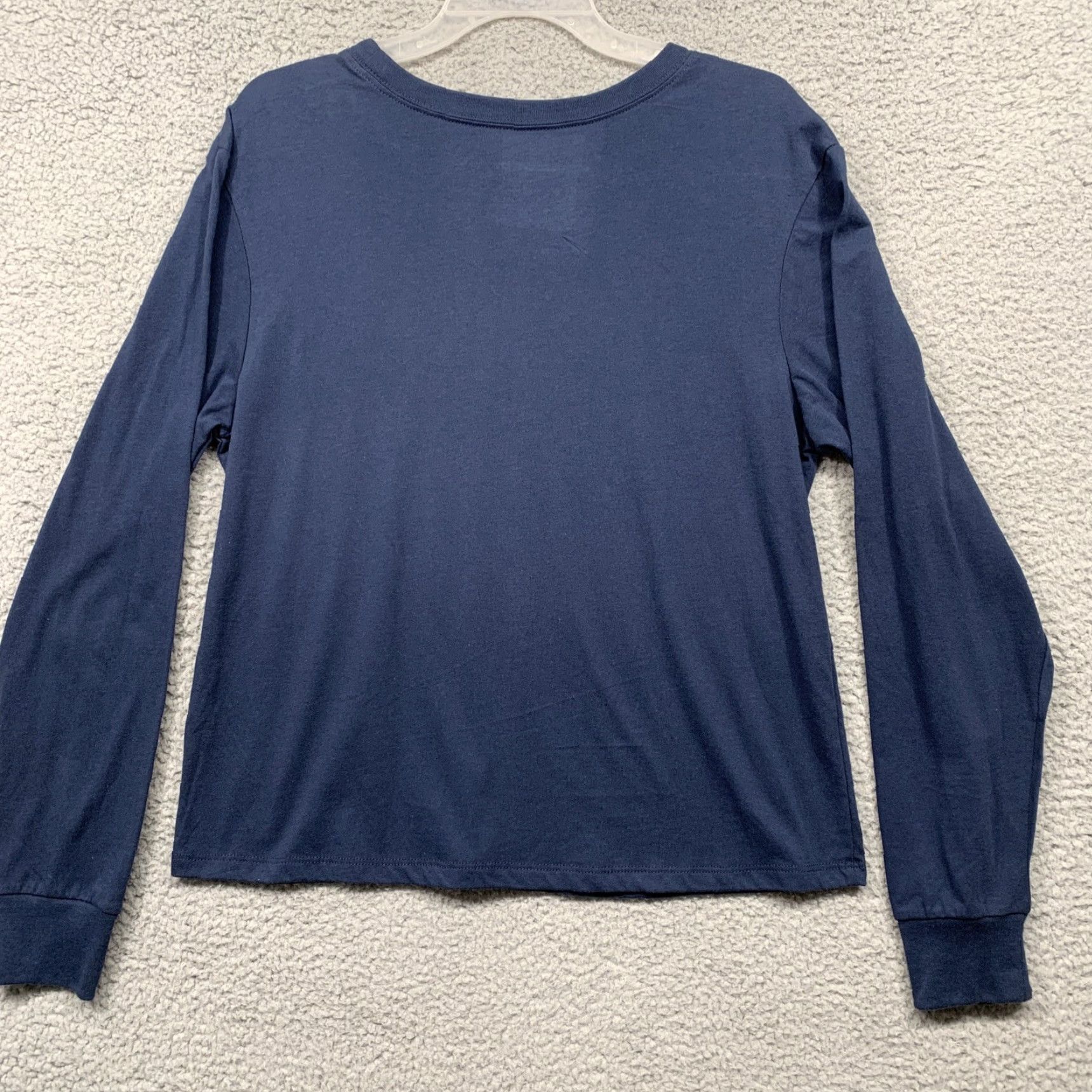 Vintage Zoe + Liv T-Shirt Long Sleeve Navy Blue White Hugs & Knishes NWT Size Large Women Casual Basic Cotton Blend Knit Size L / US 10 / IT 46 - 4 Thumbnail