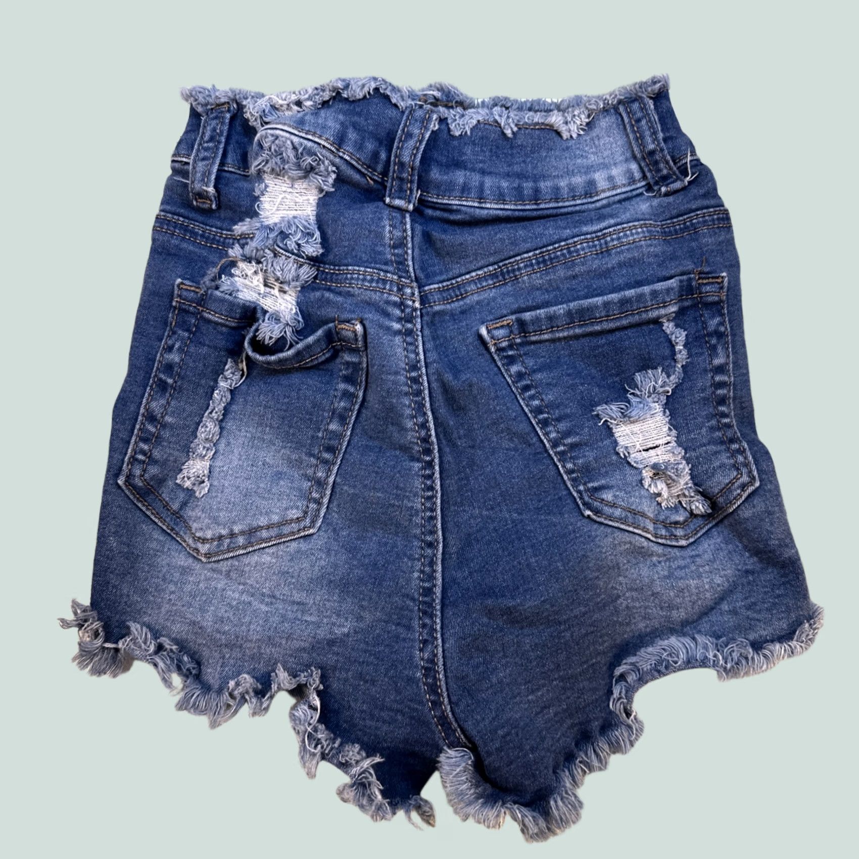 Denime Red Fox Denim Jean Shorts Size Small Stretchy Destroyed Women Jeans Shorts S Blue Cotton Polyester Zip Pocket Mid Rise Casual Activewear Summer Women Size 28" / US 6 / IT 42 - 1 Thumbnail