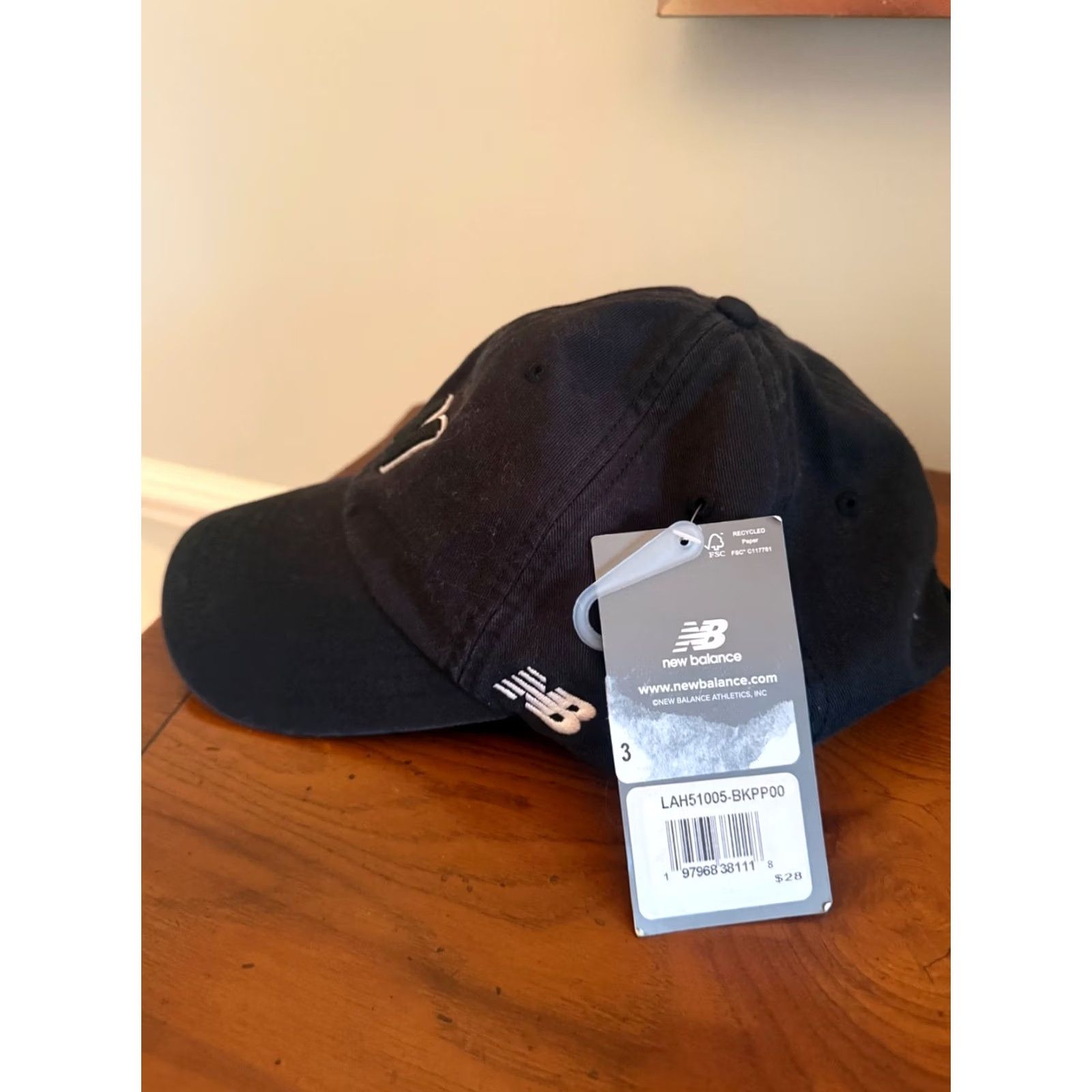 New Balance New Balance Mens Black Relaxed Fit Strapback Adjustable Hat Size ONE SIZE - 2 Thumbnail
