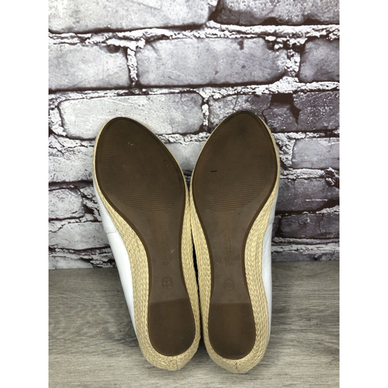 Kenneth Cole Kenneth Cole Gentle Souls White Leather Woven Wedge Sandals Size US 8.5 / IT 38.5 - 10 Thumbnail