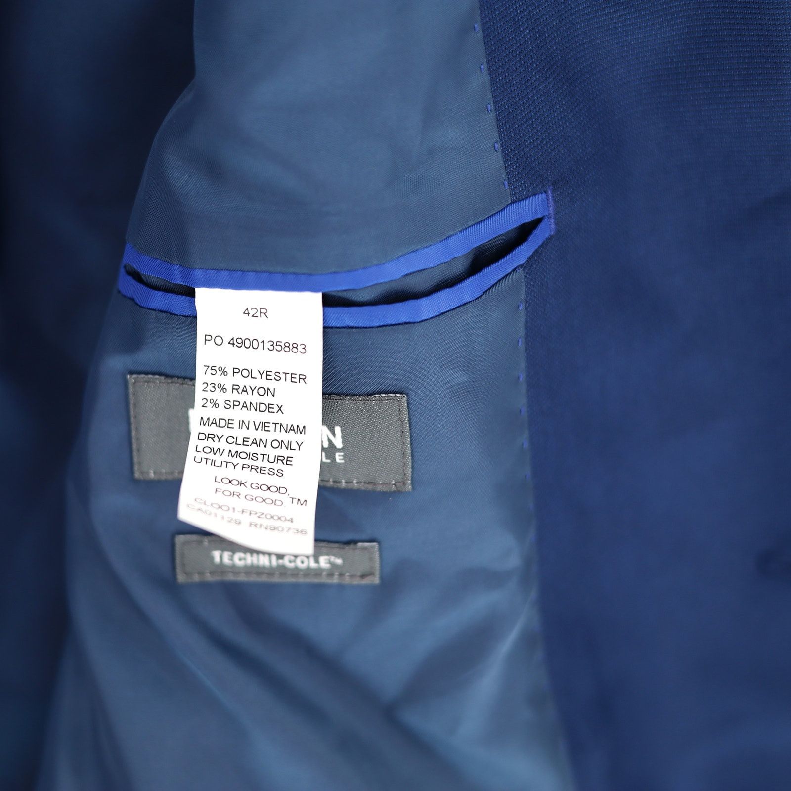 Kenneth Cole Kenneth Cole Reaction Men's Blue Classic Slim Blazer 42R Size 42R - 6 Thumbnail