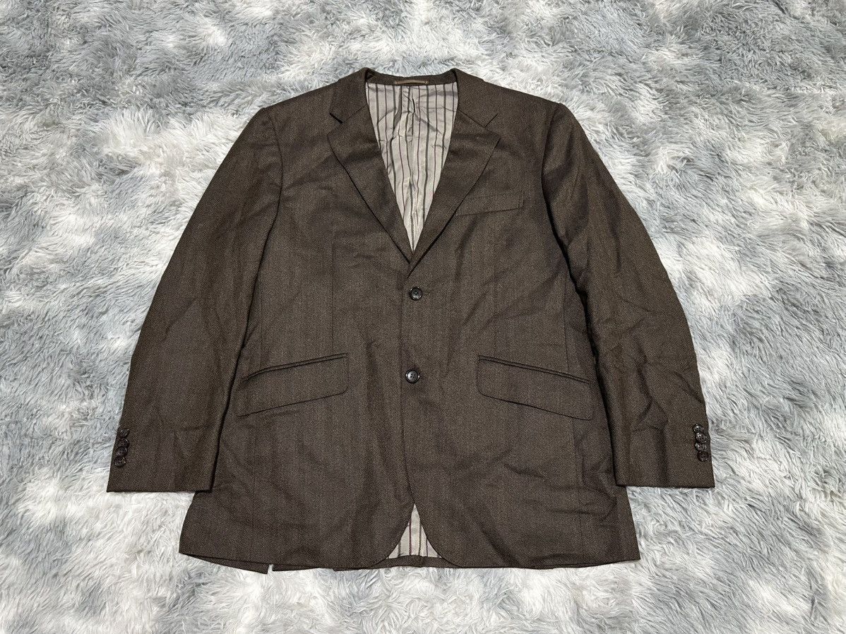 Ermenegildo Zegna 🔥Vintage Ermenegildo Zegna Wool Blazer Jacket Herringbone Size US L / EU 52-54 / 3 - 1 Thumbnail