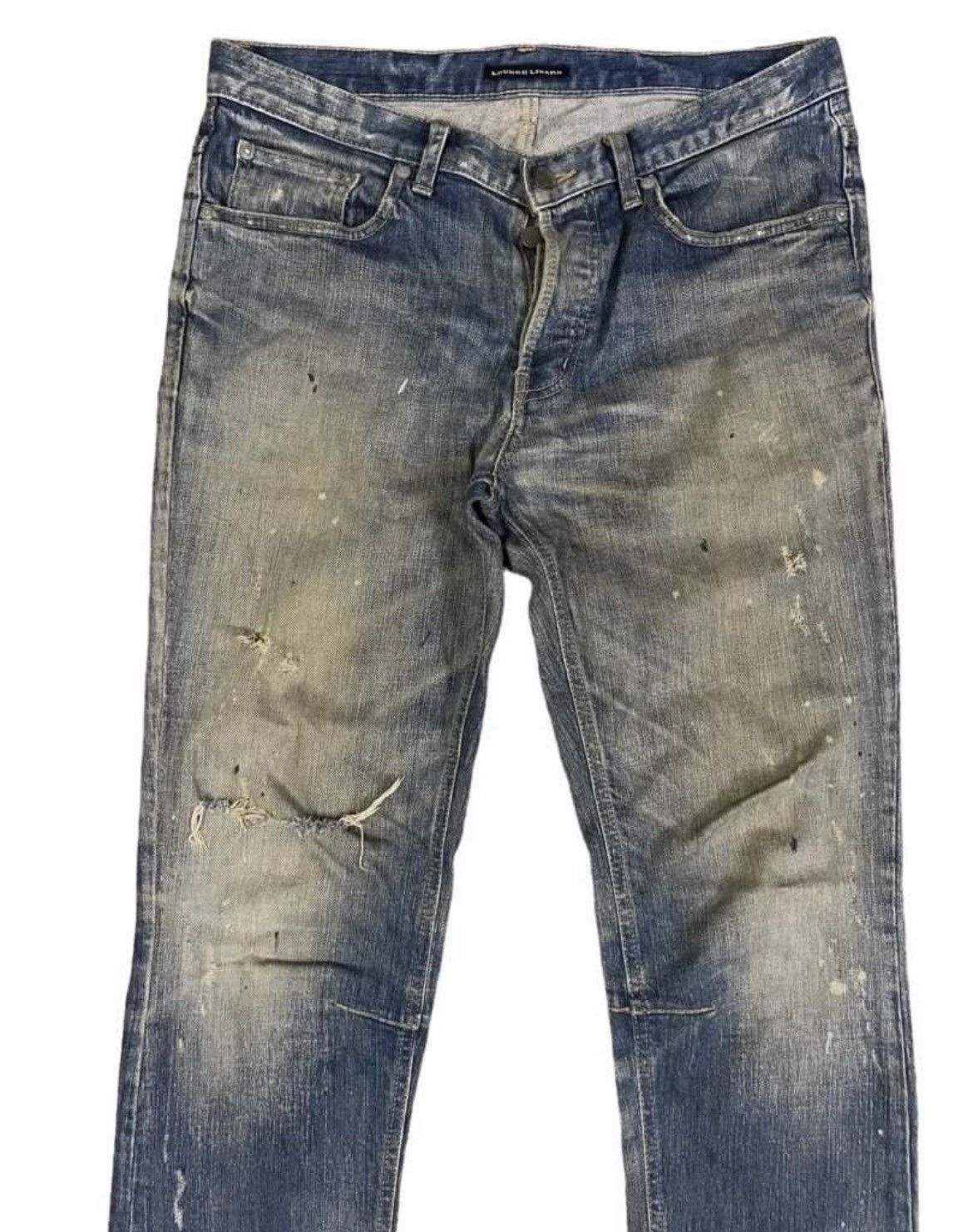 Lounge Lizard Japanese Brand Lounge Lizard Distressed Denim Size US 31 - 3 Thumbnail