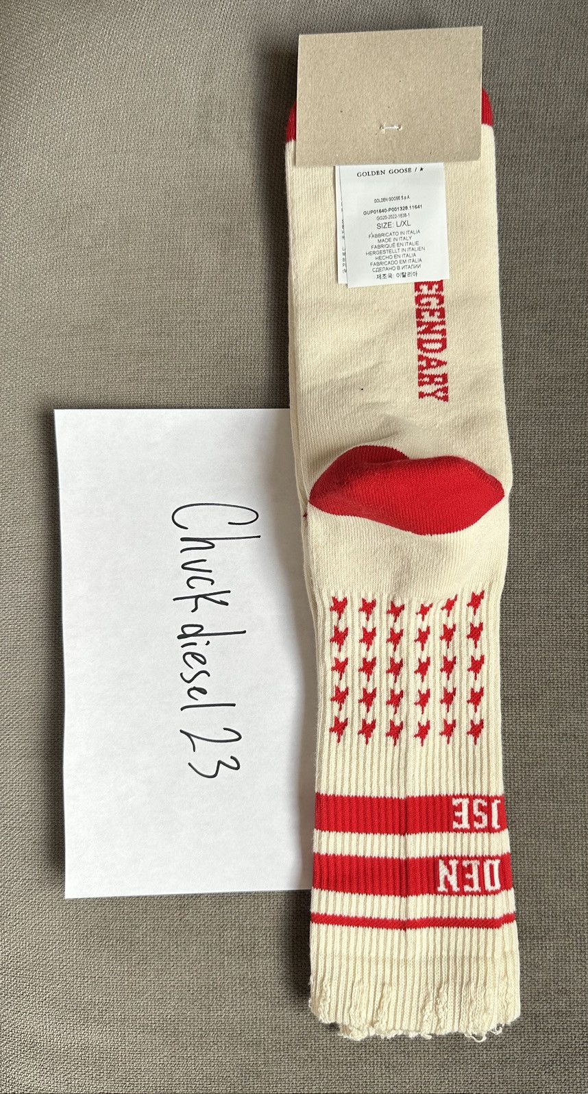Golden Goose Golden Goose Unisex Red and White Star Socks Size ONE SIZE - 3 Thumbnail