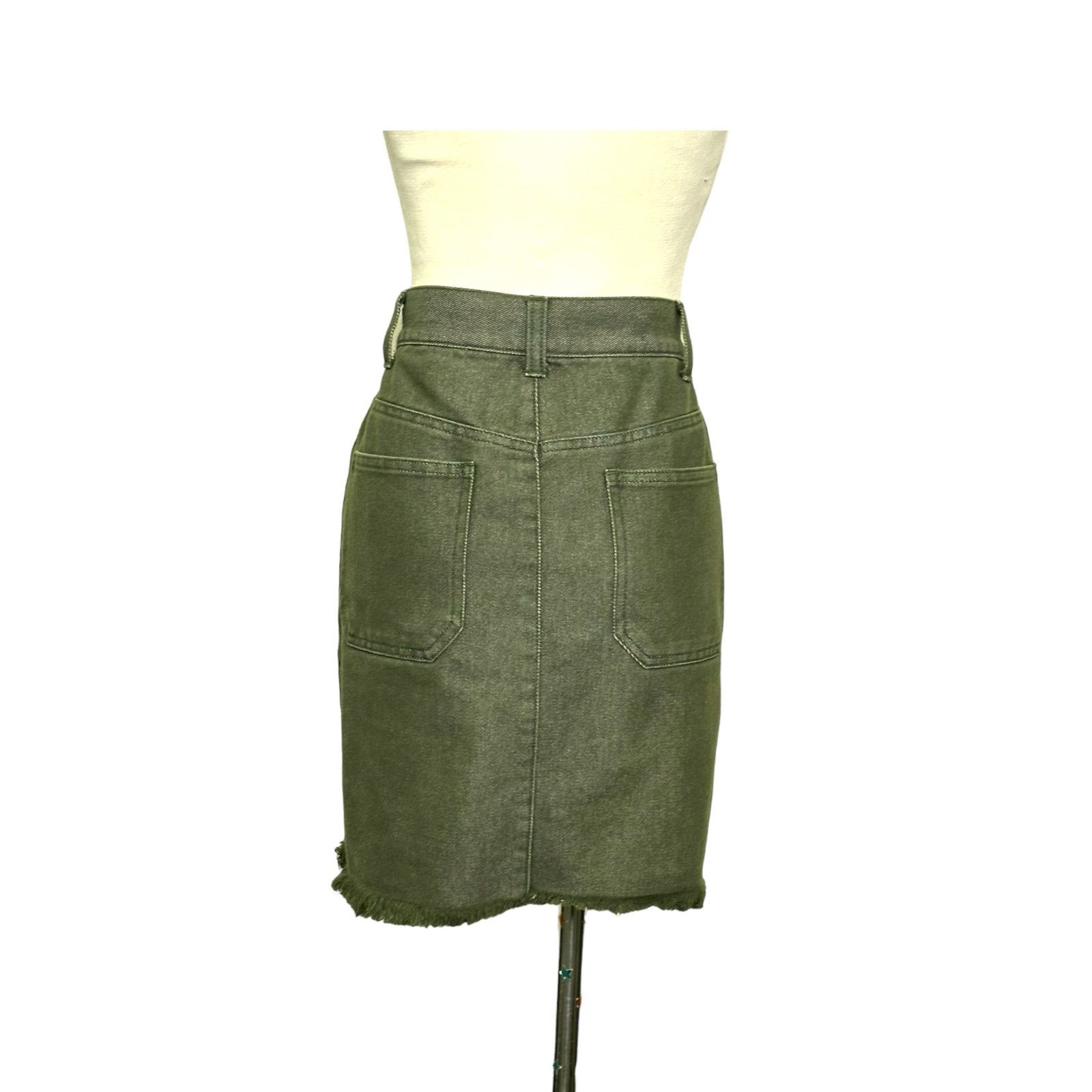 Esprit Esprit Y2K green denim Y2K raw hem mini skirt size 2 Size 26" / US 2 / IT 38 - 10 Thumbnail